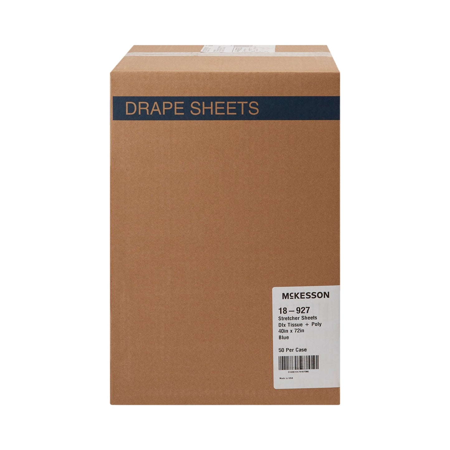 McKesson Stretcher Sheet Flat 40 W X 72 L Inch Blue 50% Cellulose Tissue / 50% Polyethylene Film Disposable (149173_CS)