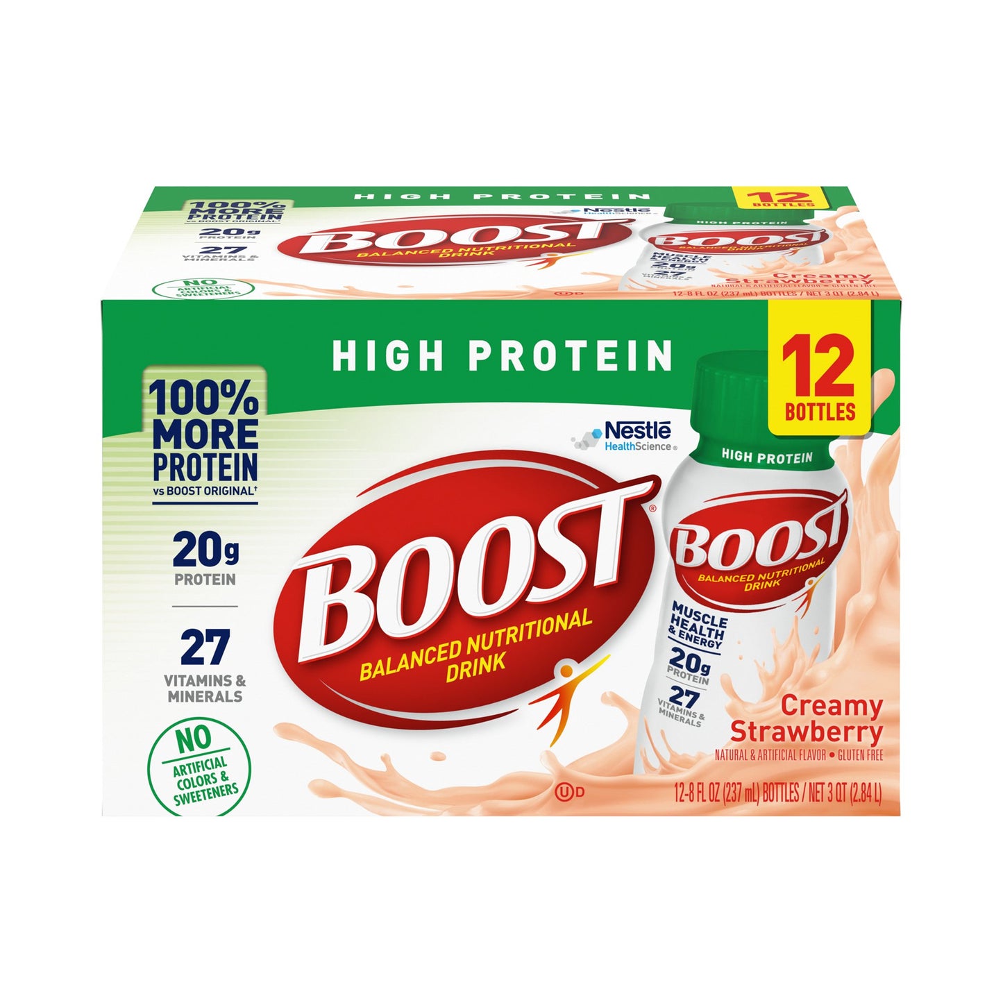 Boost® High Protein Oral Supplement Creamy Strawberry Flavor Liquid 8 oz. Bottle (1104870_CS)