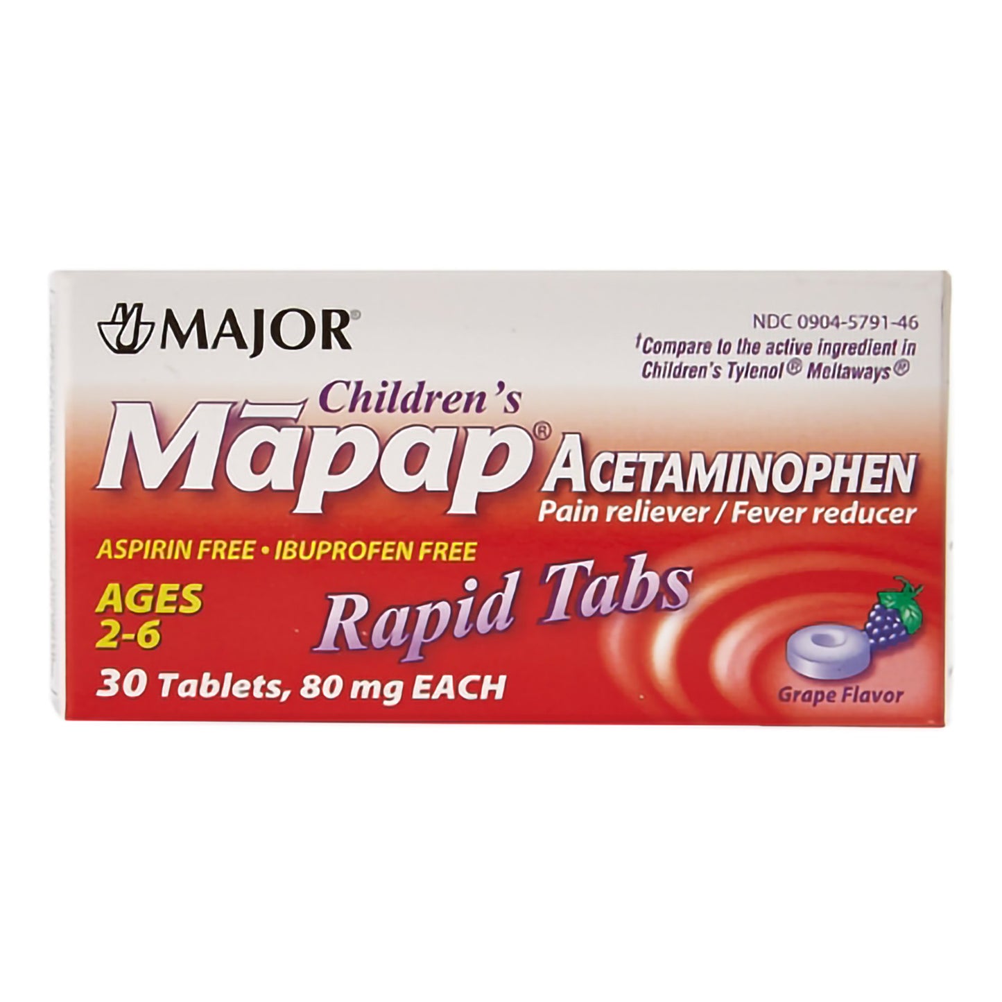 Mapap® Children's Pain Relief 80 mg Strength Acetaminophen Orally Disintegrating Tablet 30 per Bottle (823378_BT)
