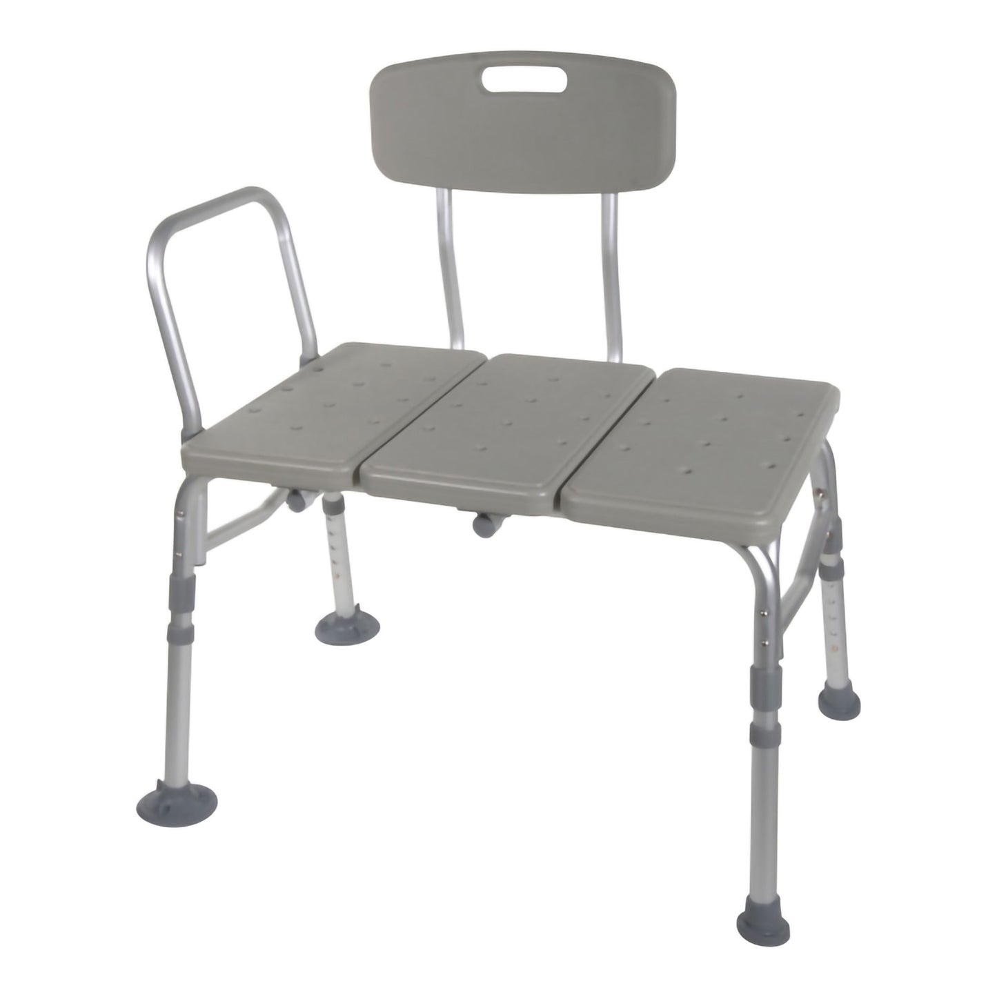 McKesson Knocked Down Bath Transfer Bench Removable Arm Rail 17-1/2 to 22-1/2 Inch Seat Height 400 lbs. Weight Capacity (1128904_EA)