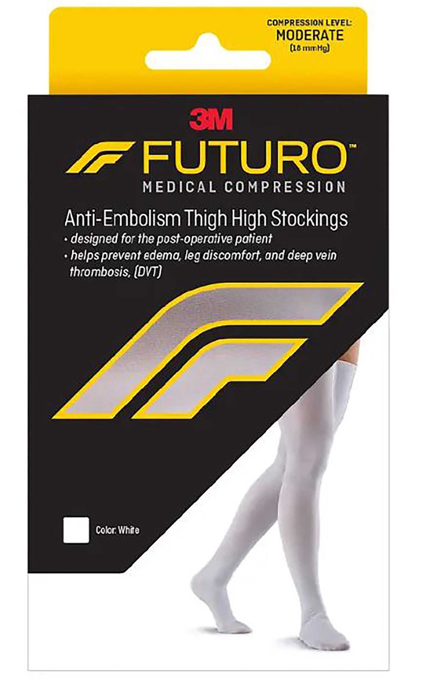 3M™ Futuro™ Anti-embolism Stocking Thigh High Medium / Regular White Closed Toe (1084282_CS)