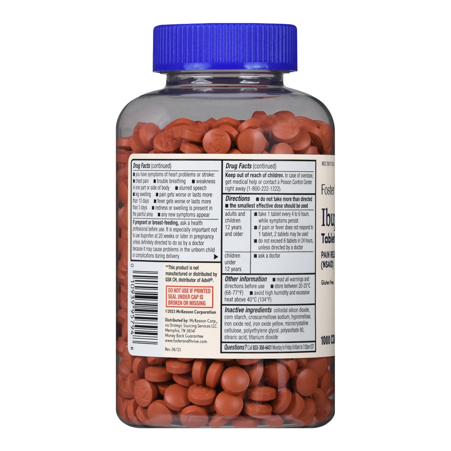 Foster & Thrive™ Pain Relief 200 mg Strength Ibuprofen Tablet 1000 per Bottle (1238995_BT)