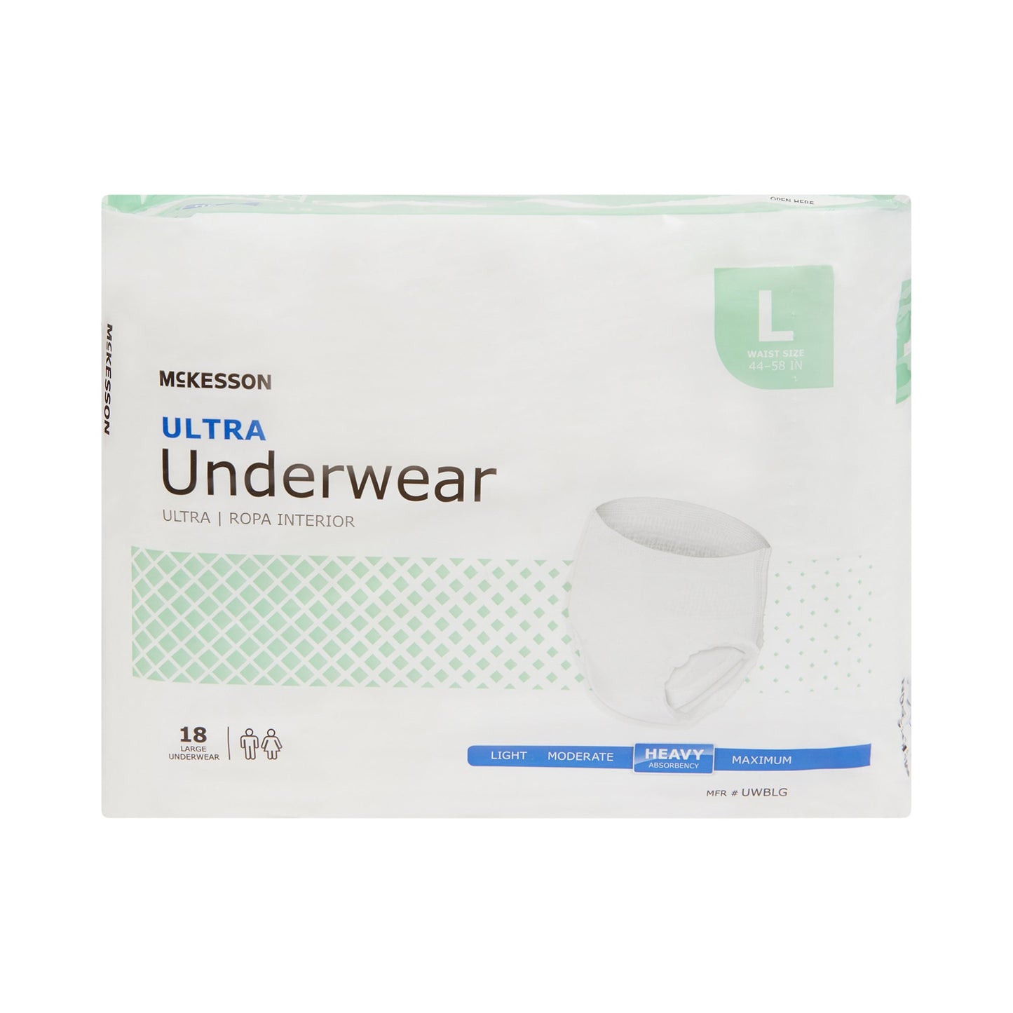 McKesson Ultra Unisex Adult Absorbent Underwear Pull On with Tear Away Seams Large Disposable Heavy Absorbency (724917_BG)