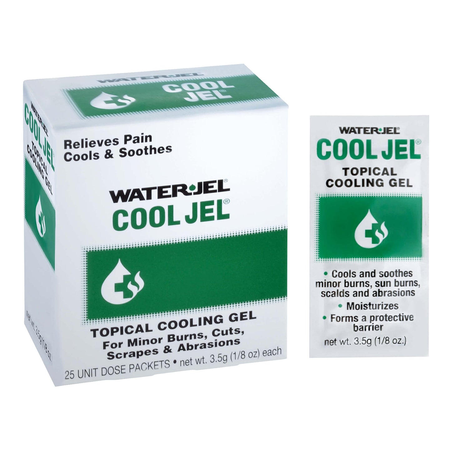 Water Jel® Cool Jel Burn Relief Tea Tree Oil / Glycerin Topical Gel 3.5 Gram Individual Packet (786414_BX)