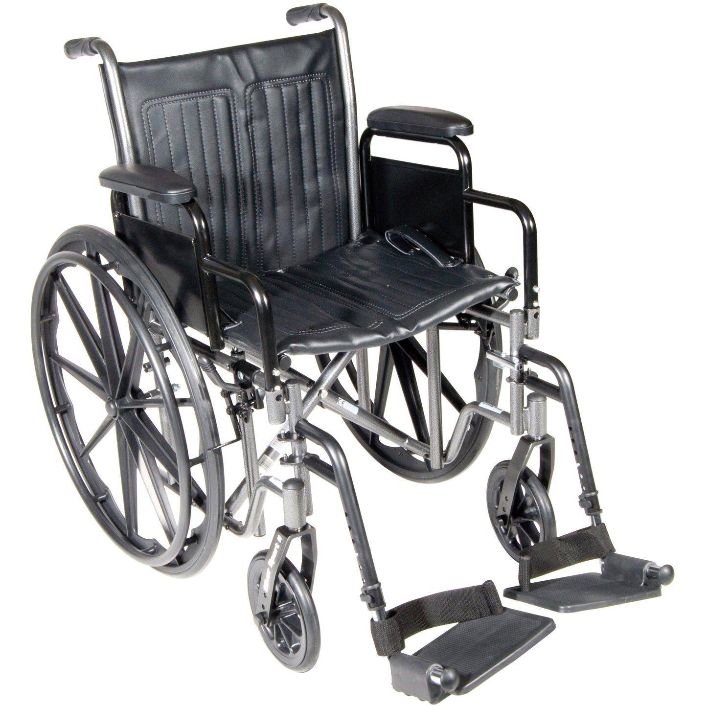 McKesson Wheelchair Dual Axle Desk Length Arm Swing-Away Footrest Black Upholstery 18 Inch Seat Width Adult 300 lbs. Weight Capacity (1065276_EA)