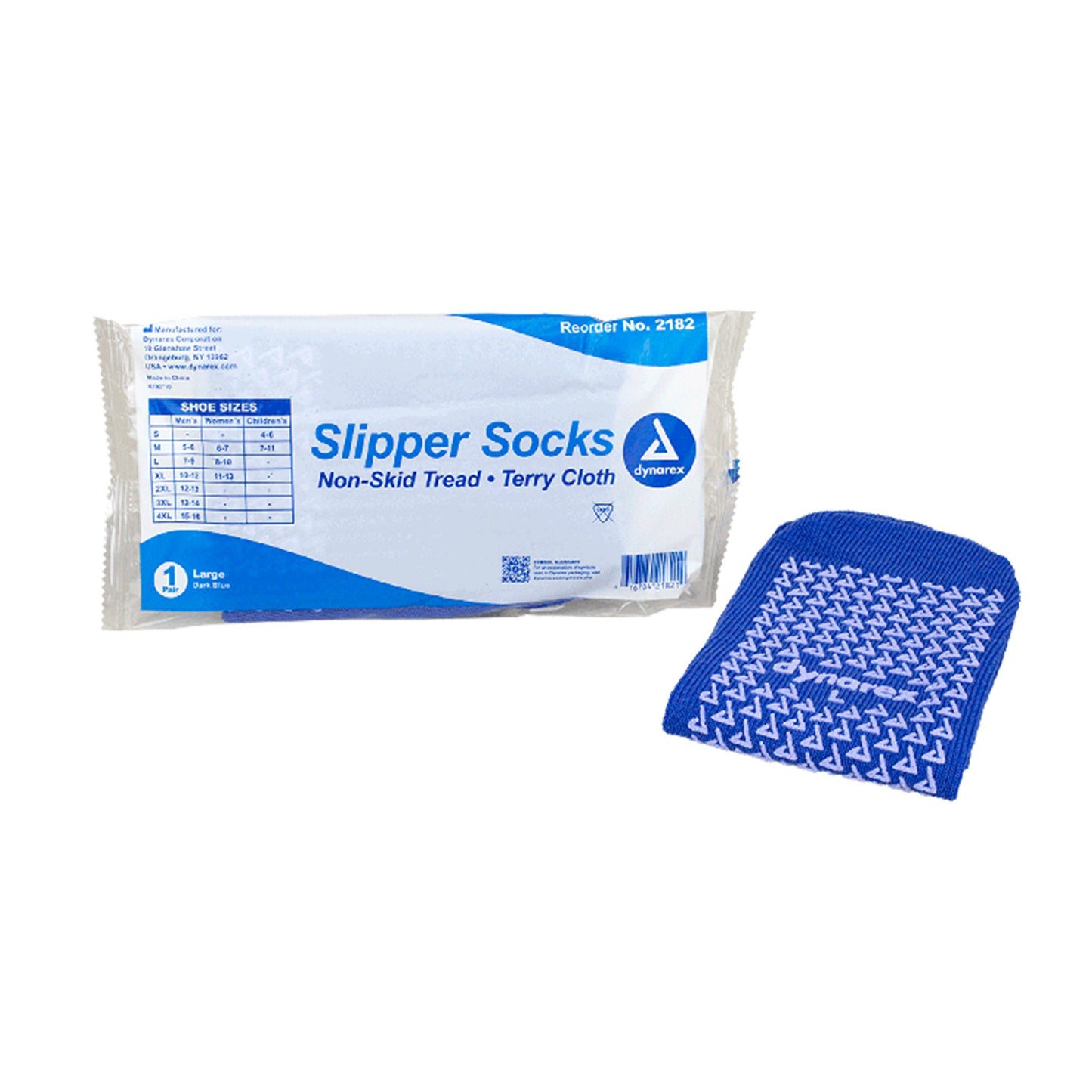 Dynarex Slipper Socks Unisex Adult Large Single Tread Single Patient Use Blue (826645_CS)