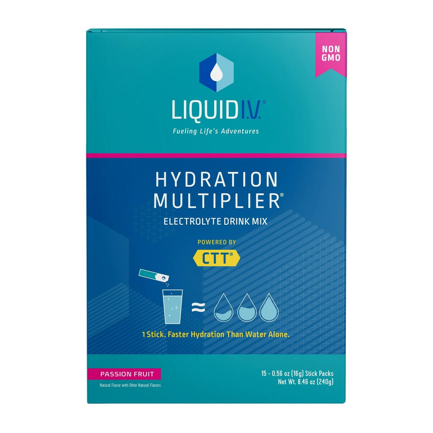 Liquid I.V.® Hydration Multiplier® Oral Electrolyte Solution Passion Fruit Flavor 0.56 oz. Electrolyte (1220420_BX)