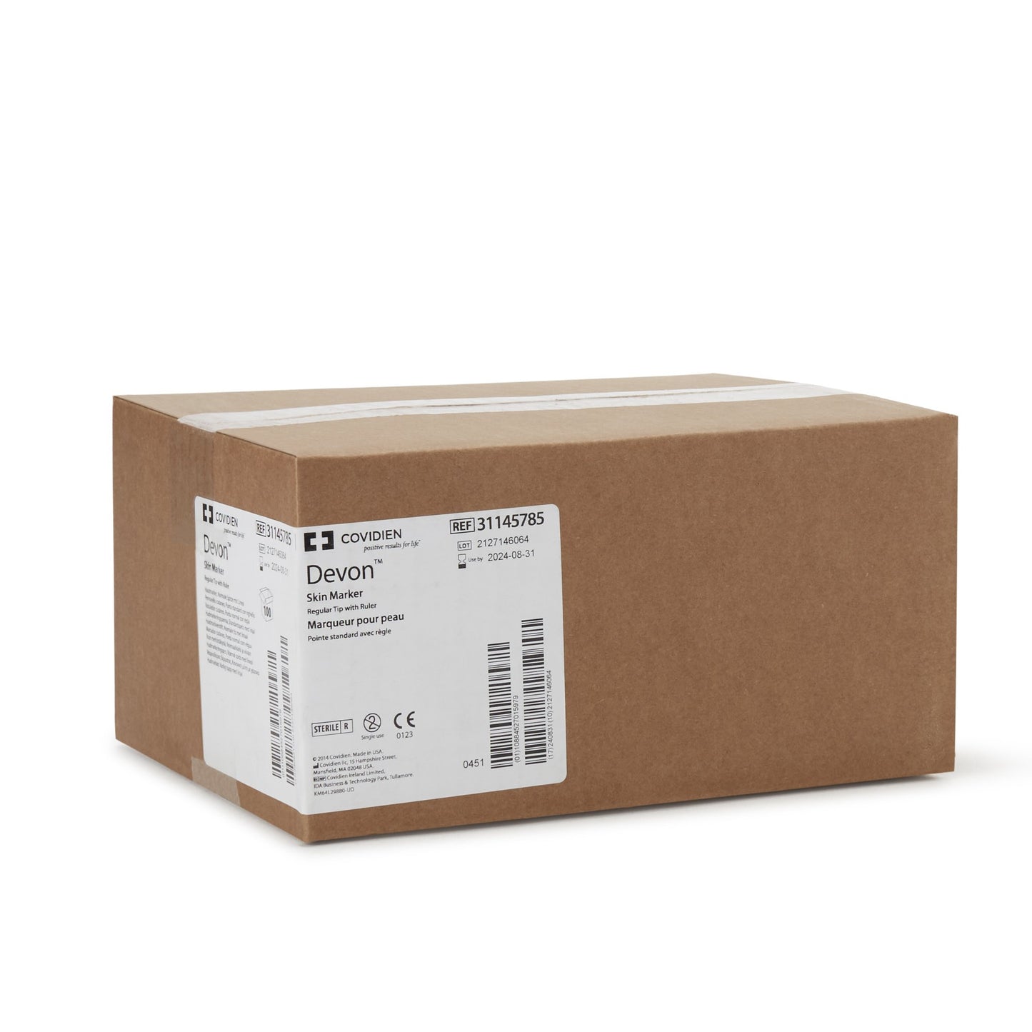 Devon™ Skin Marker with Ruler Gentian Violet Ink Sterile Full Size Regular Tip (183115_BX)