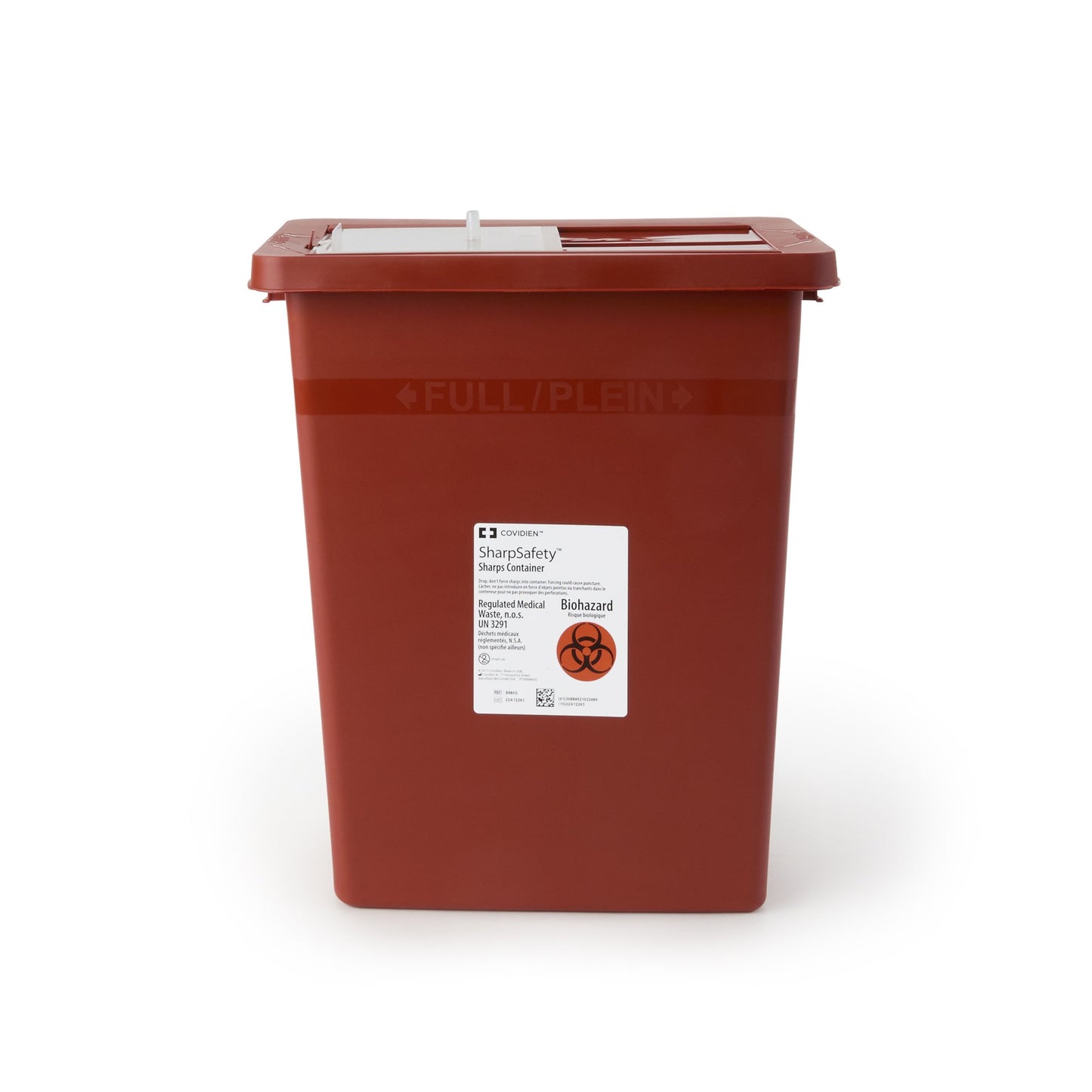 SharpSafety™ Sharps Container Red Base 17-3/4 H X 11 W X 15-1/2 D Inch Vertical Entry 8 Gallon (282321_CS)