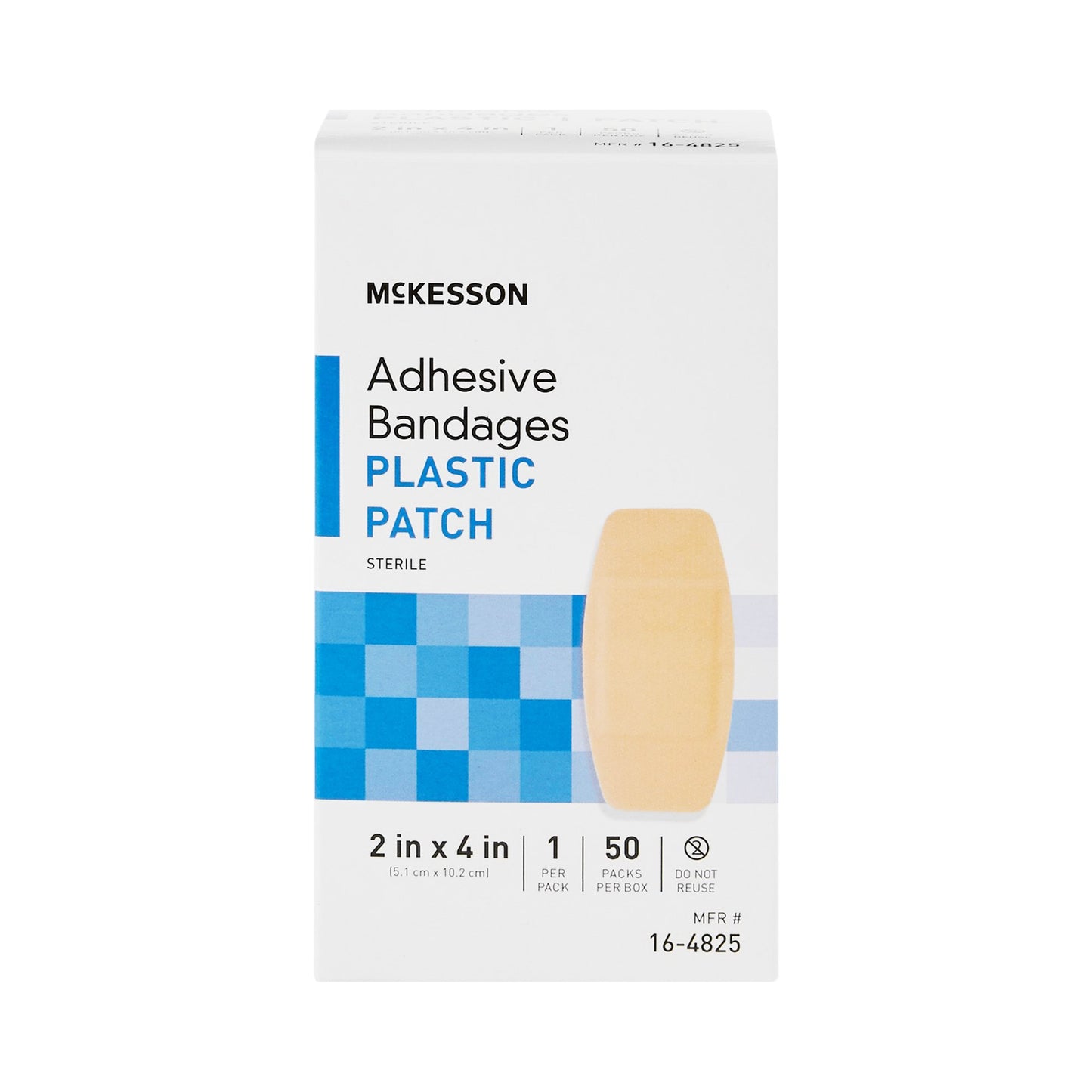 McKesson Adhesive Strip 2 X 4 Inch Plastic Rectangle Tan Sterile (511333_CS)