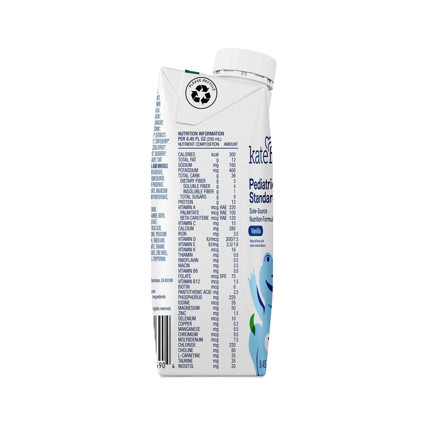 Kate Farms Pediatric Standard 1.2 Pediatric Oral Supplement Vanilla Flavor 8.45 oz. Carton Liquid Organic Pea Protein (1105970_EA)