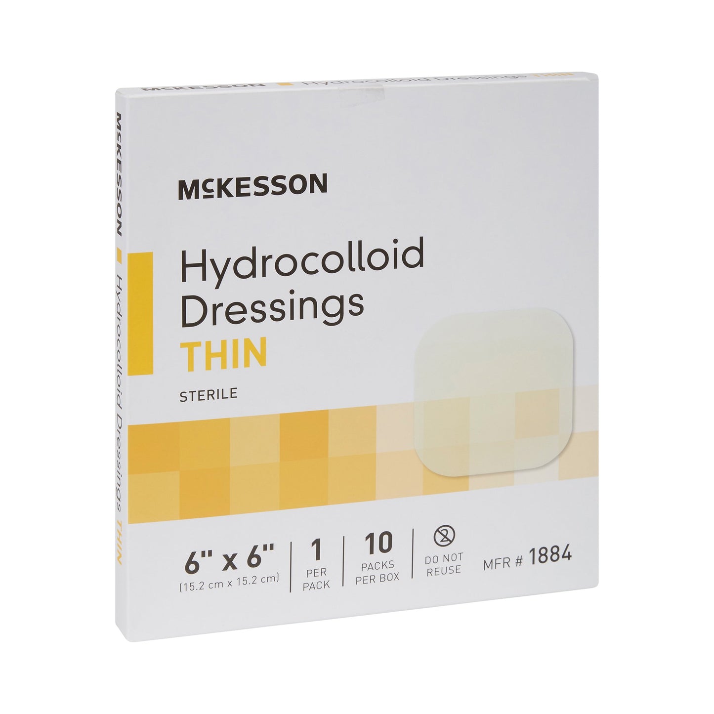 McKesson Thin Hydrocolloid Dressing Film Backing 6 X 6 Inch Square Hydrocolloid / Film (882983_BX)