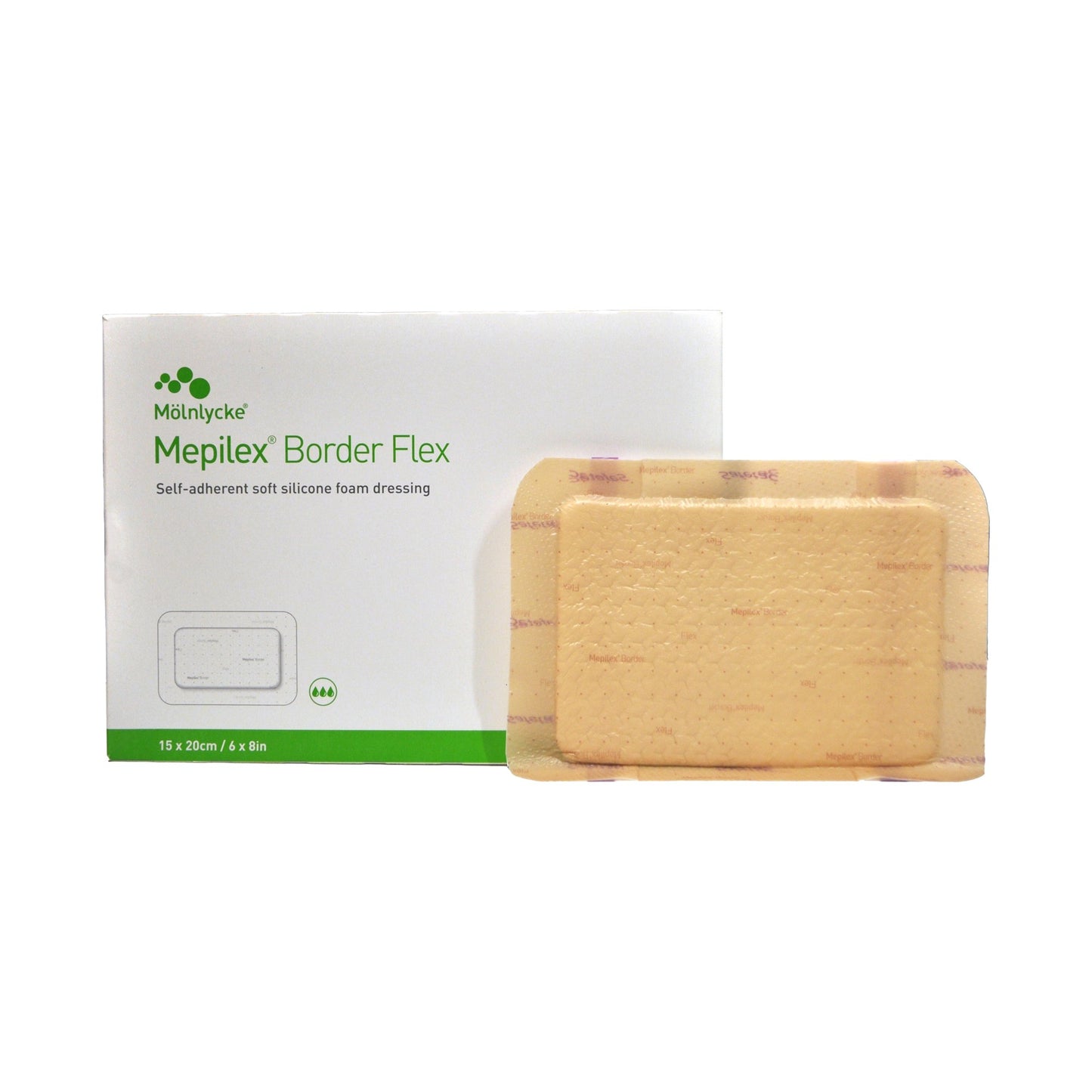 Mepilex® Border Flex Foam Dressing 6 X 8 Inch With Border Film Backing Silicone Adhesive Rectangle Sterile (1114382_EA)