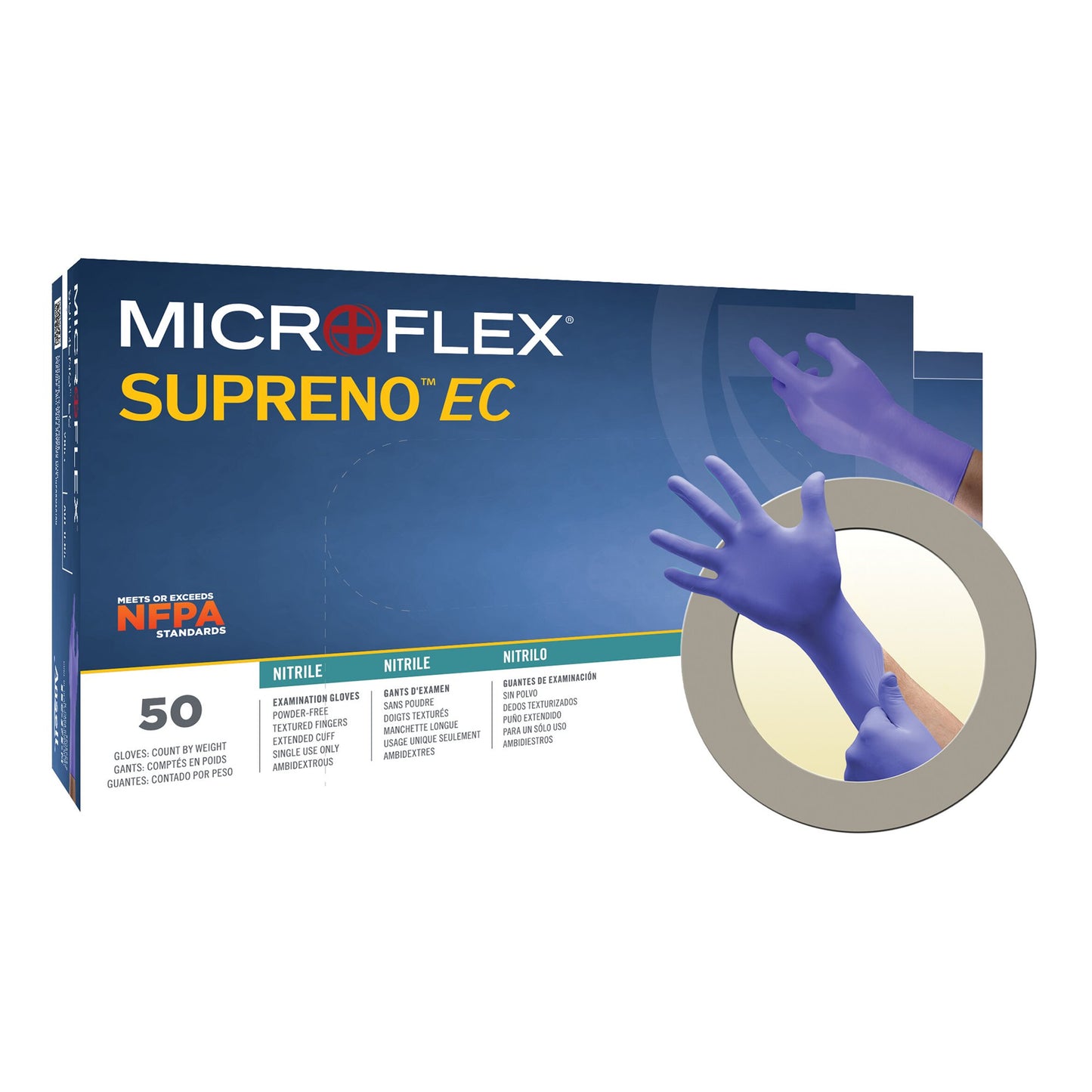 Supreno® EC Exam Glove X-Large NonSterile Nitrile Extended Cuff Length Textured Fingertips Blue Chemo Tested / Fentanyl Tested (446002_CS)