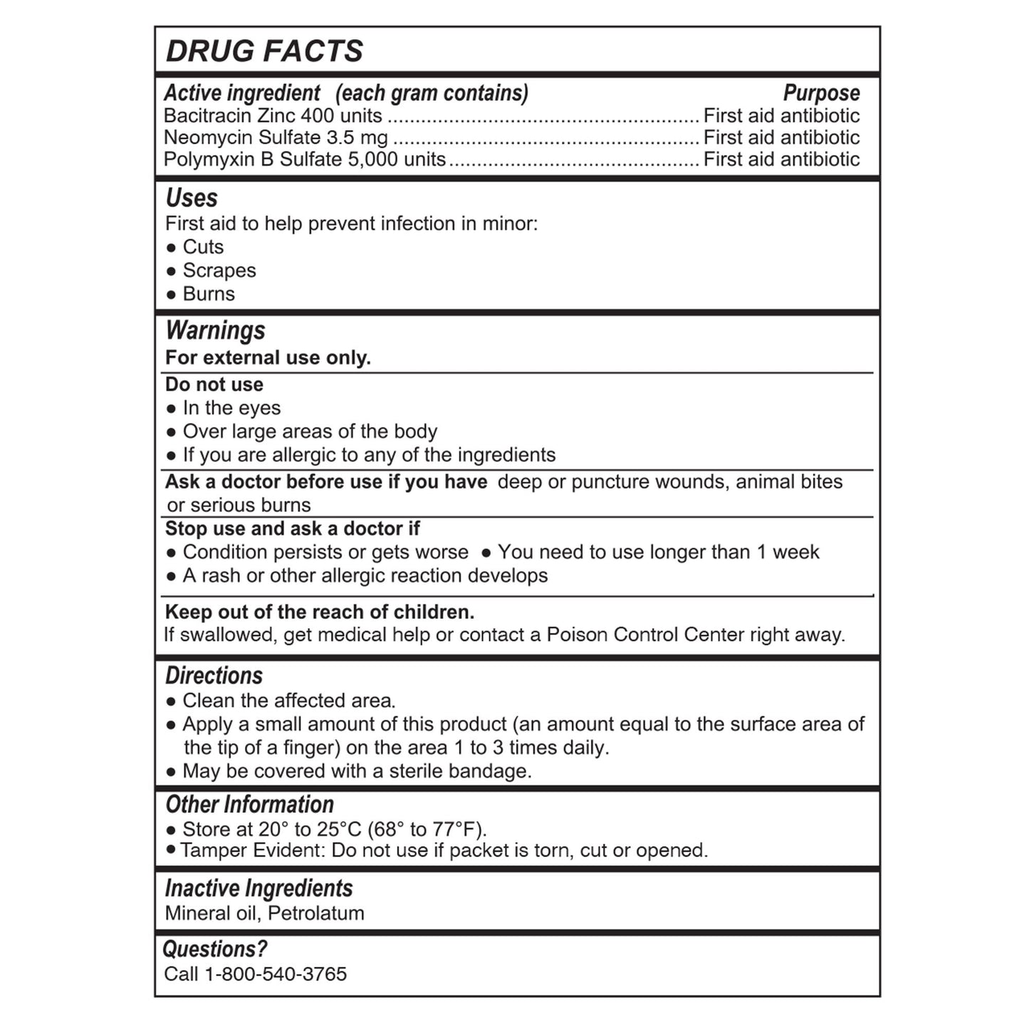 Geri-Care First Aid Antibiotic Ointment 0.9 Gram Individual Packet (1220890_BX)