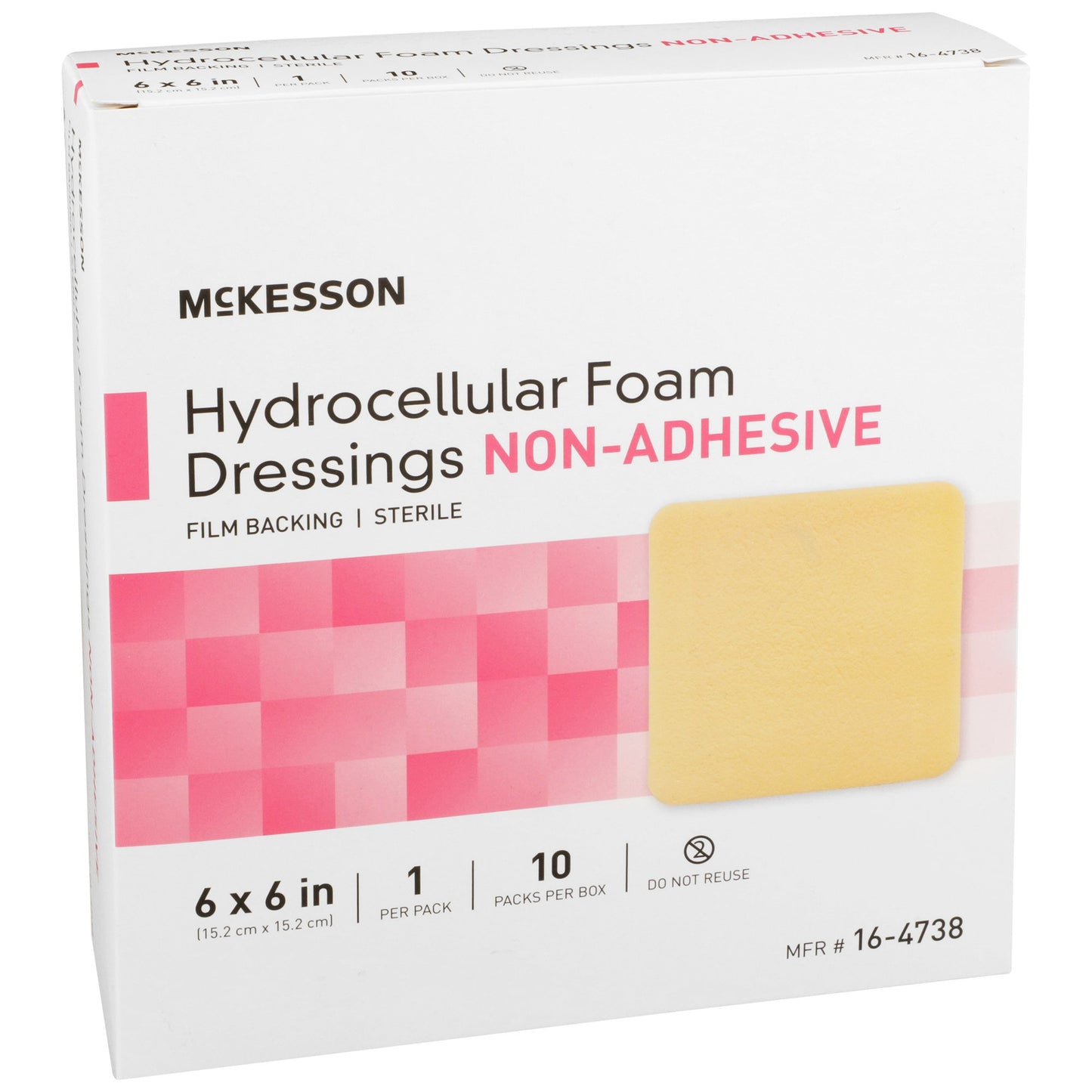 McKesson Foam Dressing 6 X 6 Inch Without Border Film Backing Nonadhesive Square Sterile (1138303_CS)