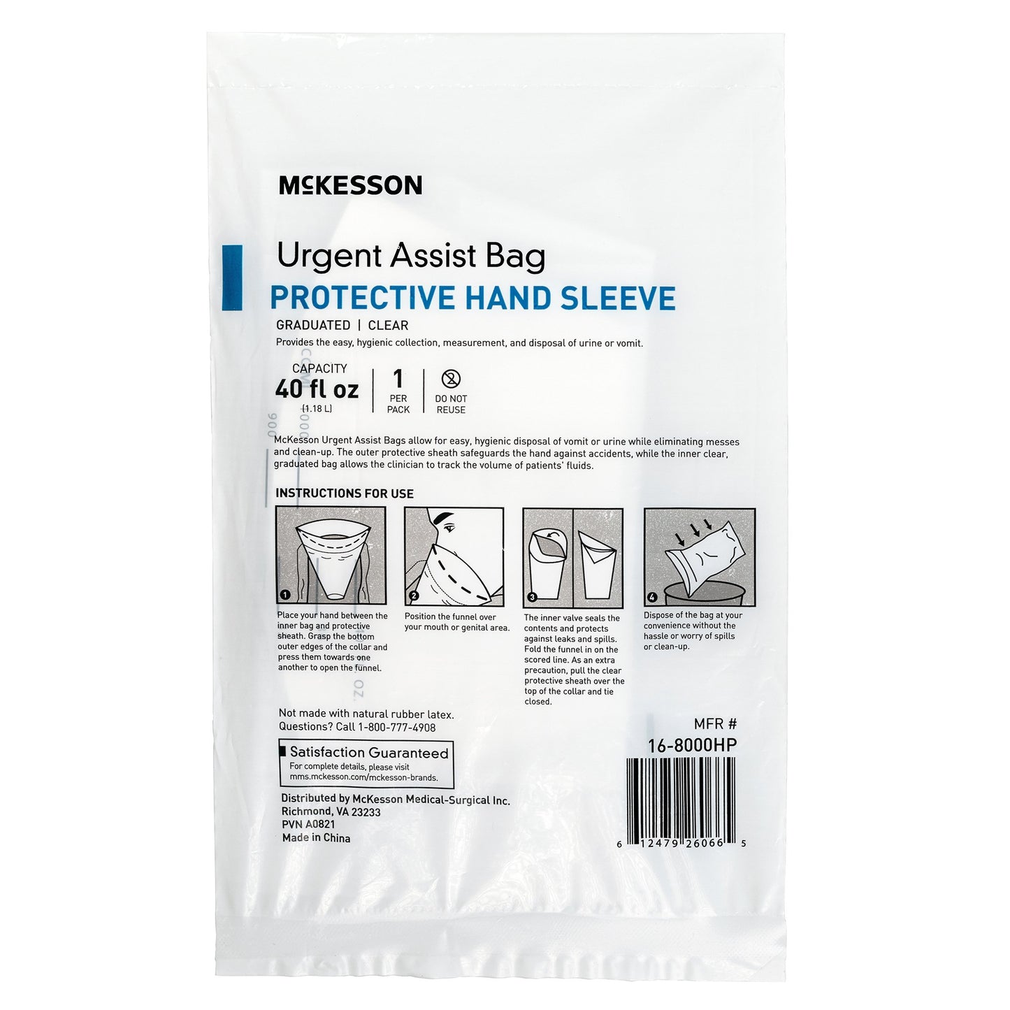 McKesson Emesis Bag 40 oz. Clear (1196445_EA)