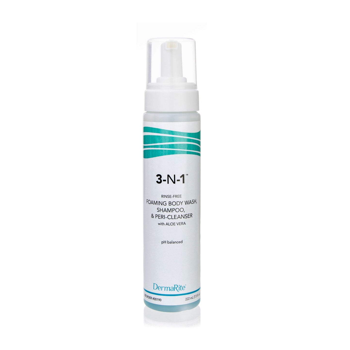 DermaRite® 3-N-1™ Rinse-Free Body Wash Foaming 7.5 oz. Pump Bottle Mild Scent (470148_EA)