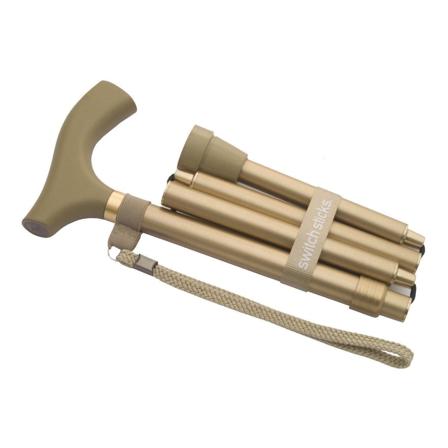 Switch Sticks® Folding Cane Aluminum 32 to 37 Inch Height Gold (1049986_EA)