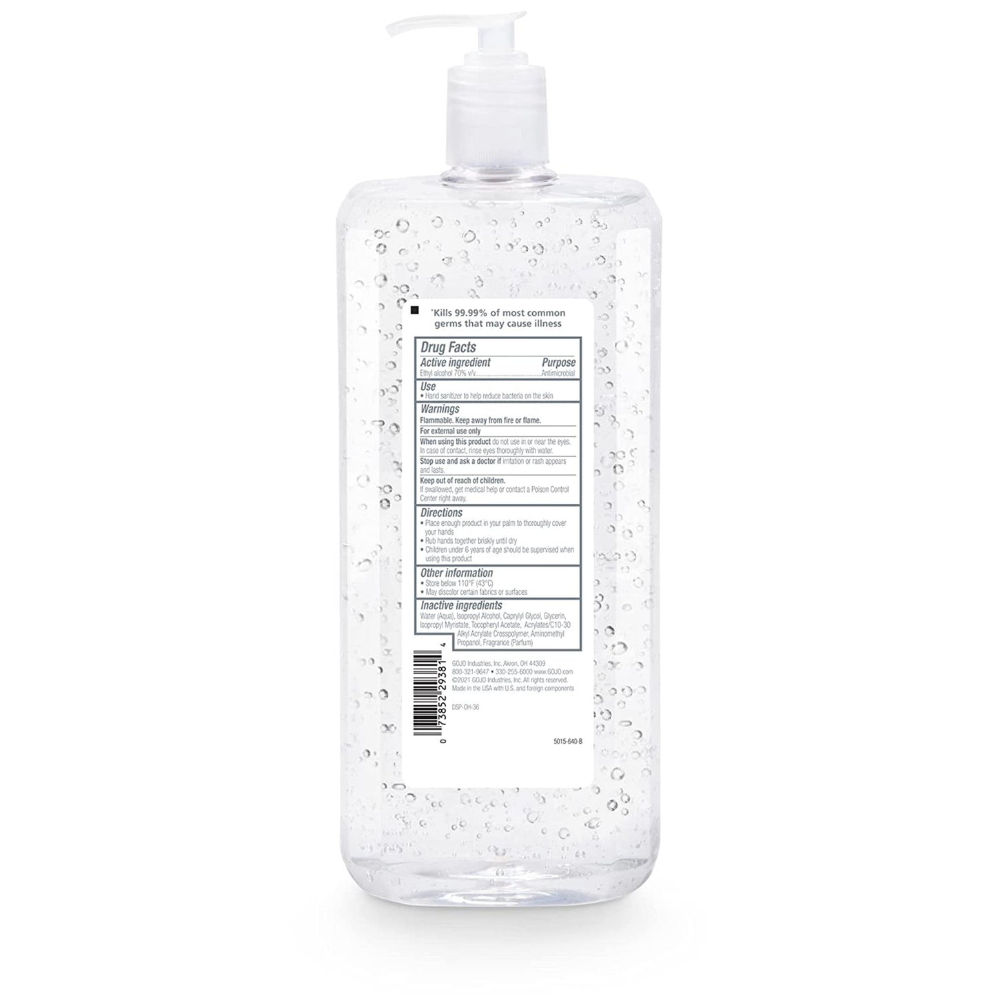 Purell® Advanced Hand Sanitizer 1.5 Liter Ethyl Alcohol Gel Pump Bottle (1215358_EA)