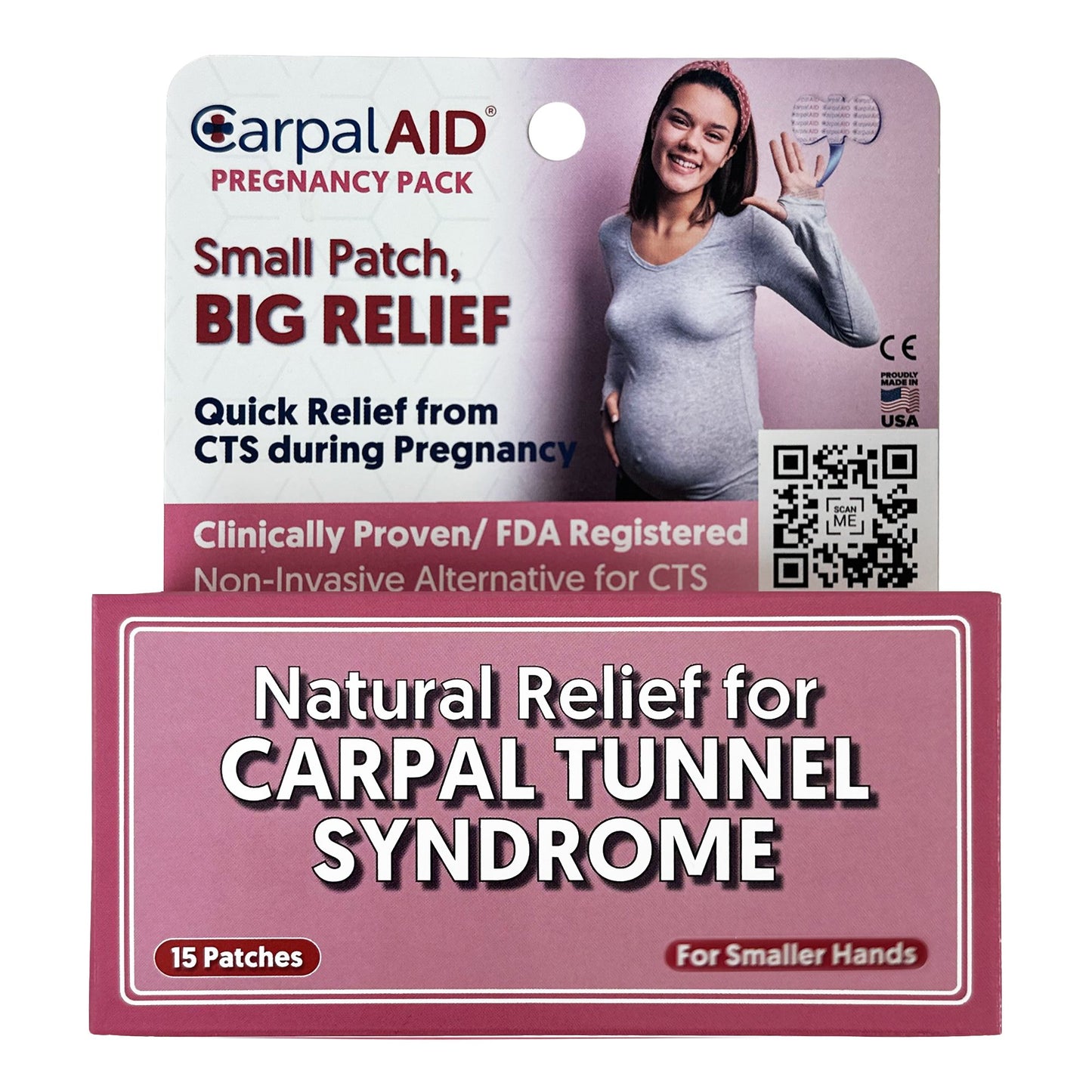 Carpal AID® Patch Pregnancy Hand-Based Carpal Tunnel Support Plastic Left or Right Hand Clear Small (1233612_PK)