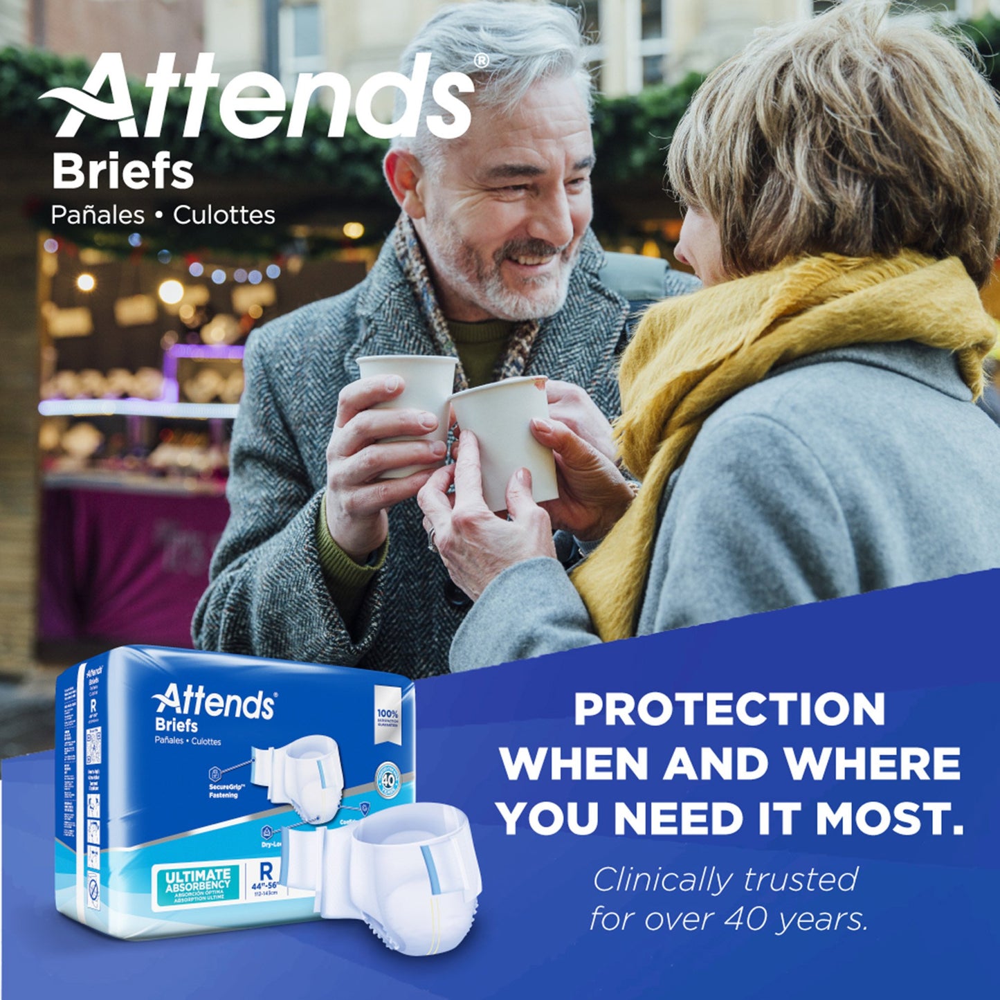 Attends® Advanced Unisex Adult Incontinence Brief Regular Disposable Heavy Absorbency (950224_CS)