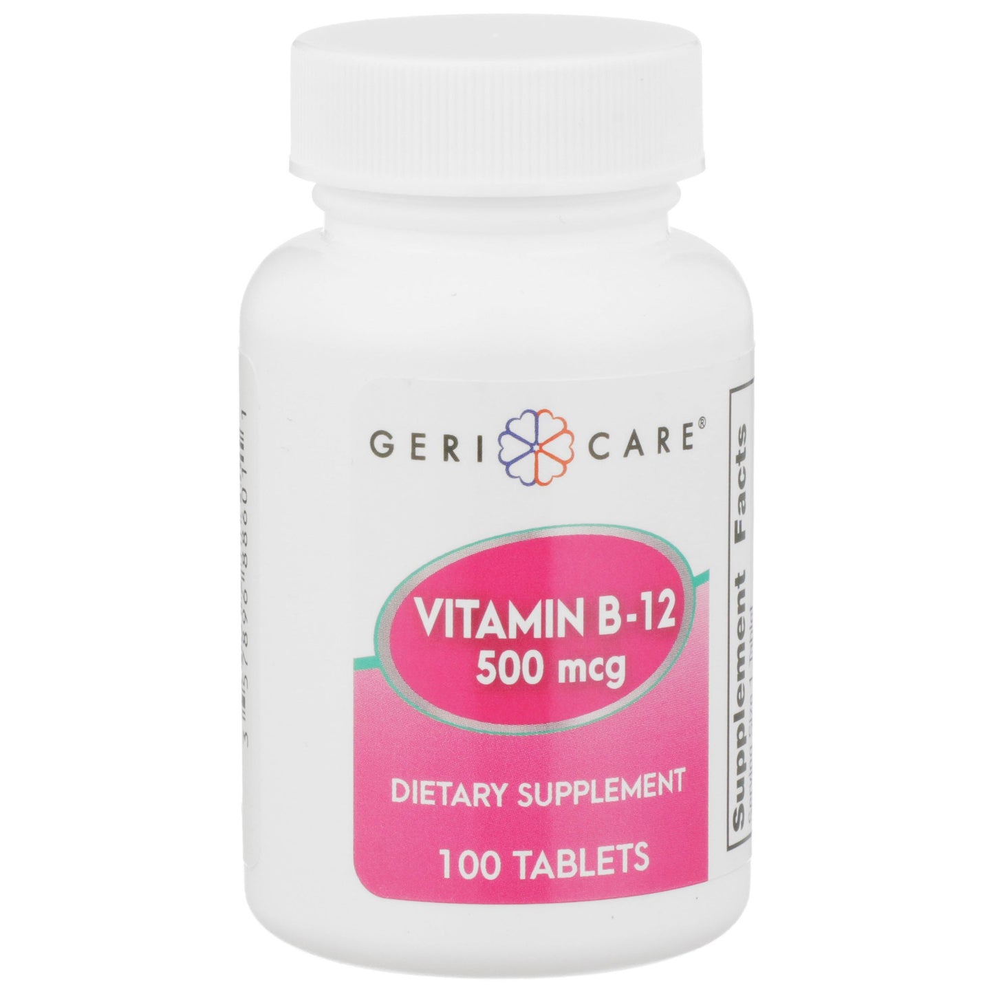 Geri-Care® Vitamin Supplement Vitamin B12 500 mcg Strength Tablet 100 per Bottle (1108646_BT)