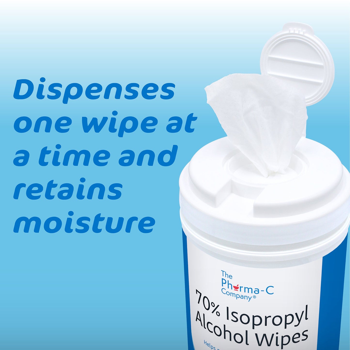 The Pharma-C Company® Antiseptic Skin Wipe Isopropyl Alcohol Towelette Canister (1250441_CS)