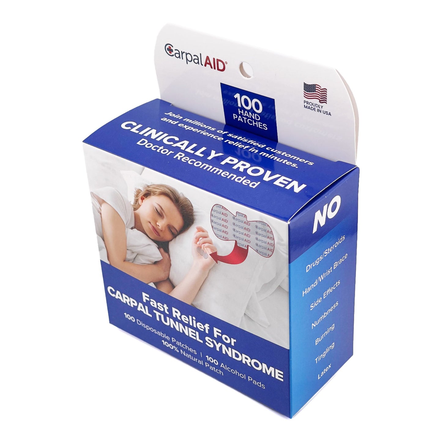 Carpal AID® Patch Hand-Based Carpal Tunnel Support Plastic Left or Right Hand Clear One Size Fits Most (1254009_PK)