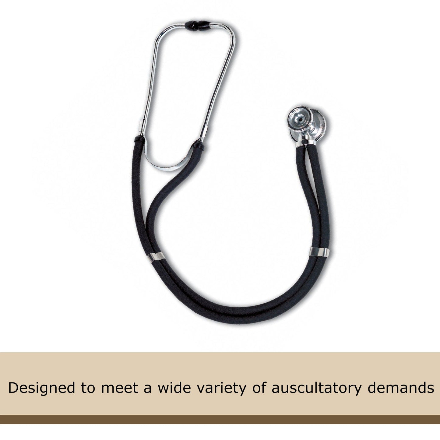 W.A. Baum Sprague Stethoscope Black 2-Tube 30 Inch Tube Double Sided Chestpiece (709505_EA)