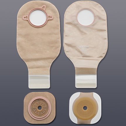 New Image™ Ileostomy / Colostomy Pouch Two-Piece System 12 Inch Length Flat, Trim to Fit 2-1/4 Inch Stoma Drainable (532946_BX)