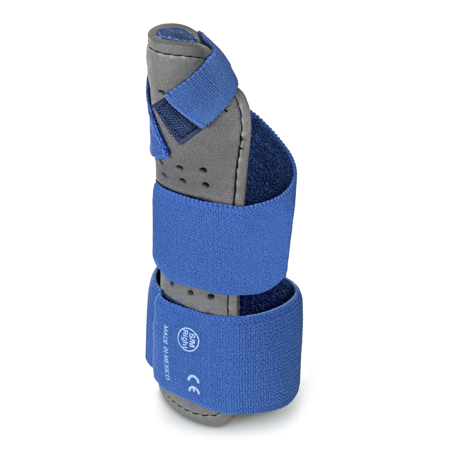 McKesson Wrist / Hand Brace with Thumb Spica Thumb Spica Nylon / Cotton-Terry / Foam / Elastic / Spandex Right Hand Blue / Gray Small / Medium (1159132_EA)