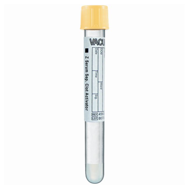 VACUETTE® Z Serum Sep Clot Activator Venous Blood Collection Tube Clot Activator / Separator Gel Additive 3.5 mL Pull Cap Polyethylene Terephthalate (PET) Tube (788747_CS)