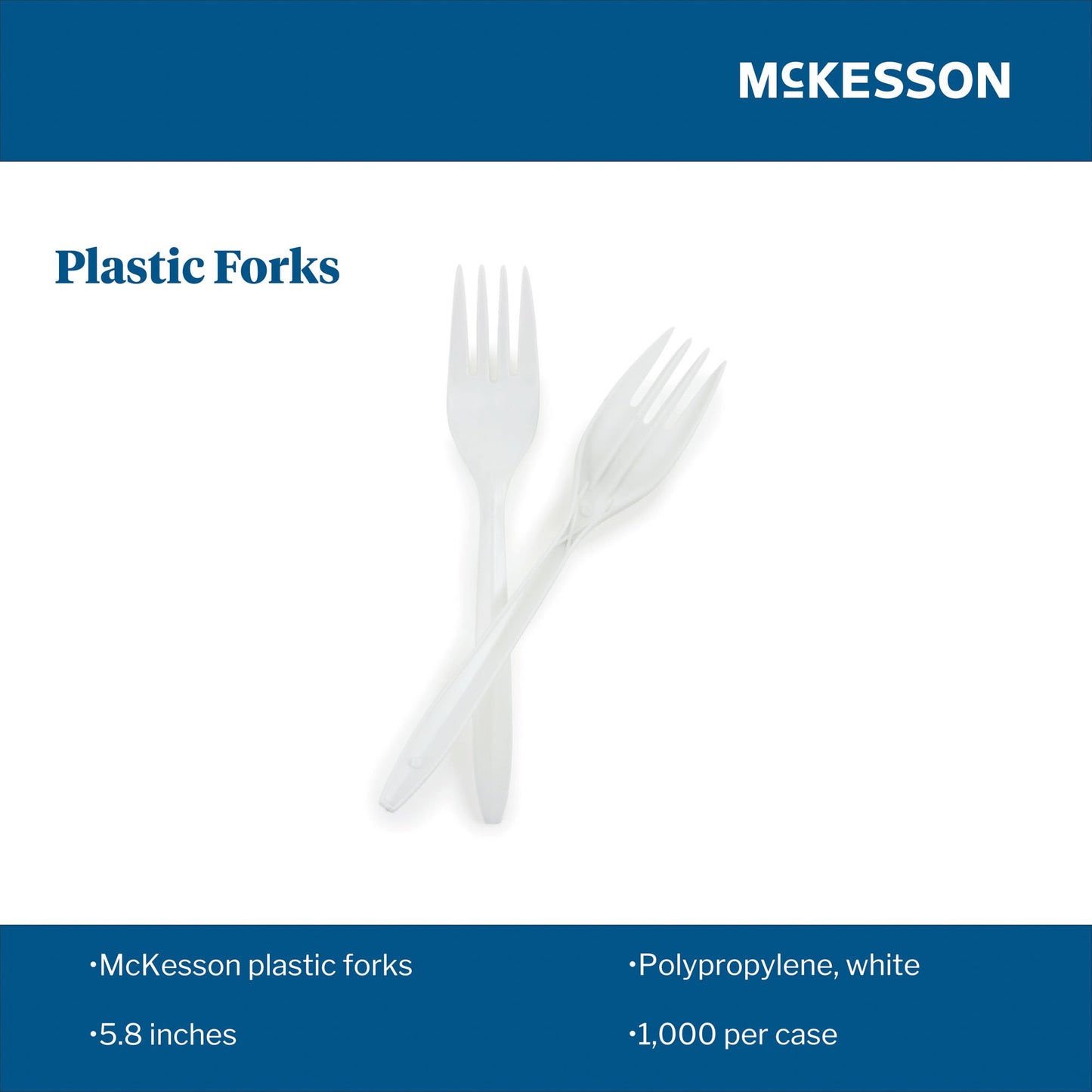 McKesson Fork Medium Weight White Polypropylene (959243_CS)