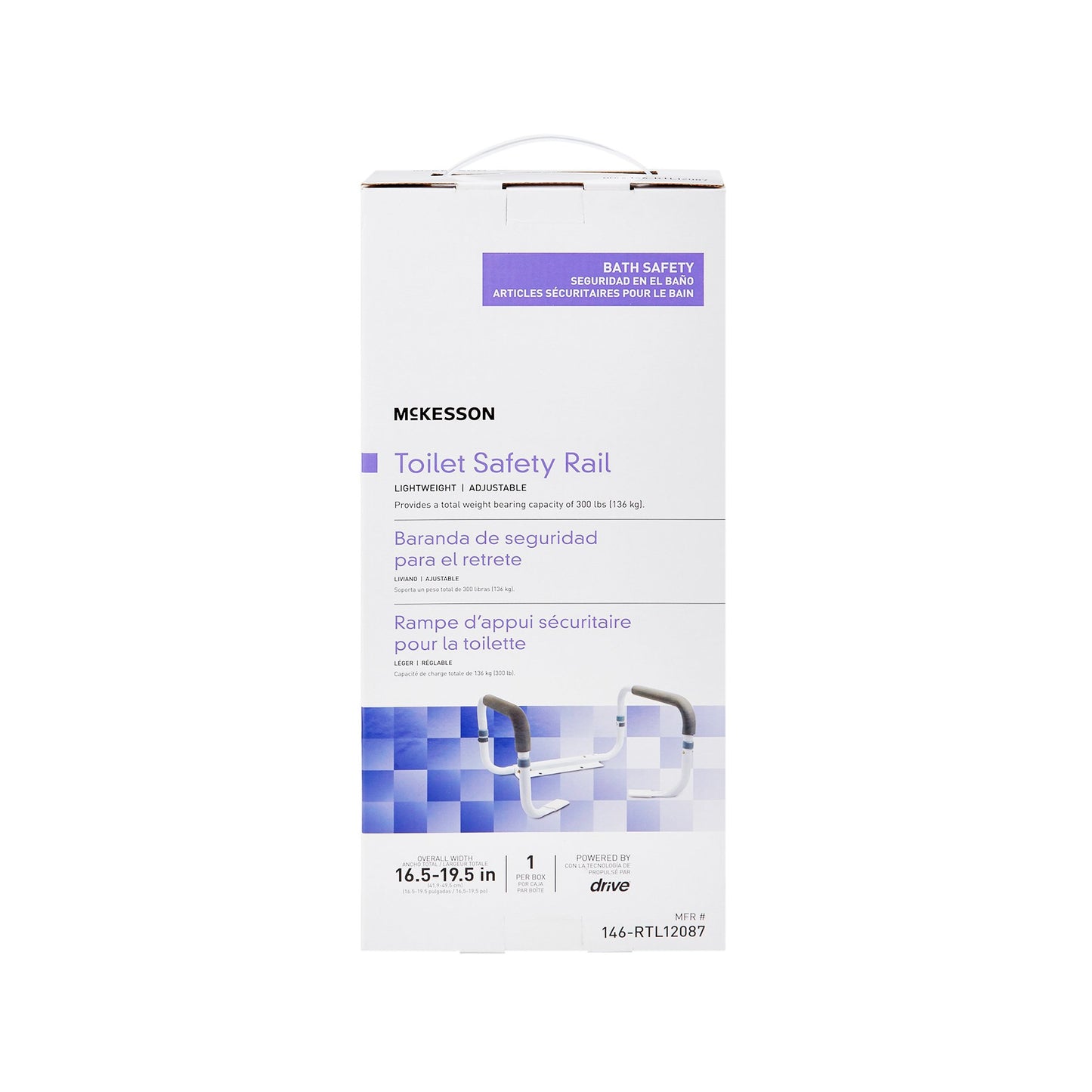 McKesson Toilet Safety Rail White Steel (1095389_CS)