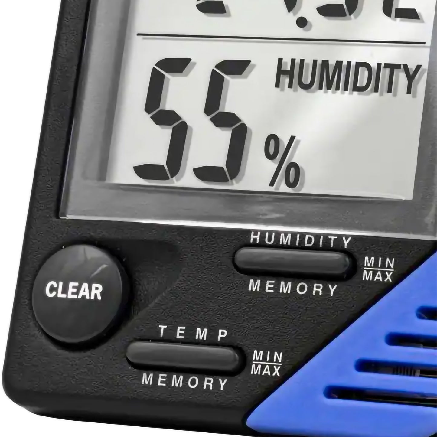Fisherbrand™ Traceable® Thermometer / Clock / Humidity Monitor Fahrenheit / Celsius 32° to 122°F (0° to 50°C) Internal Sensor Flip-out Stand / Wall Mount Battery Operated (482112_EA)