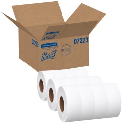 Scott® Essential JRT Toilet Tissue White 1-Ply Jumbo Size Cored Roll Continuous Sheet 3-11/20 Inch X 2000 Foot (449757_CS)