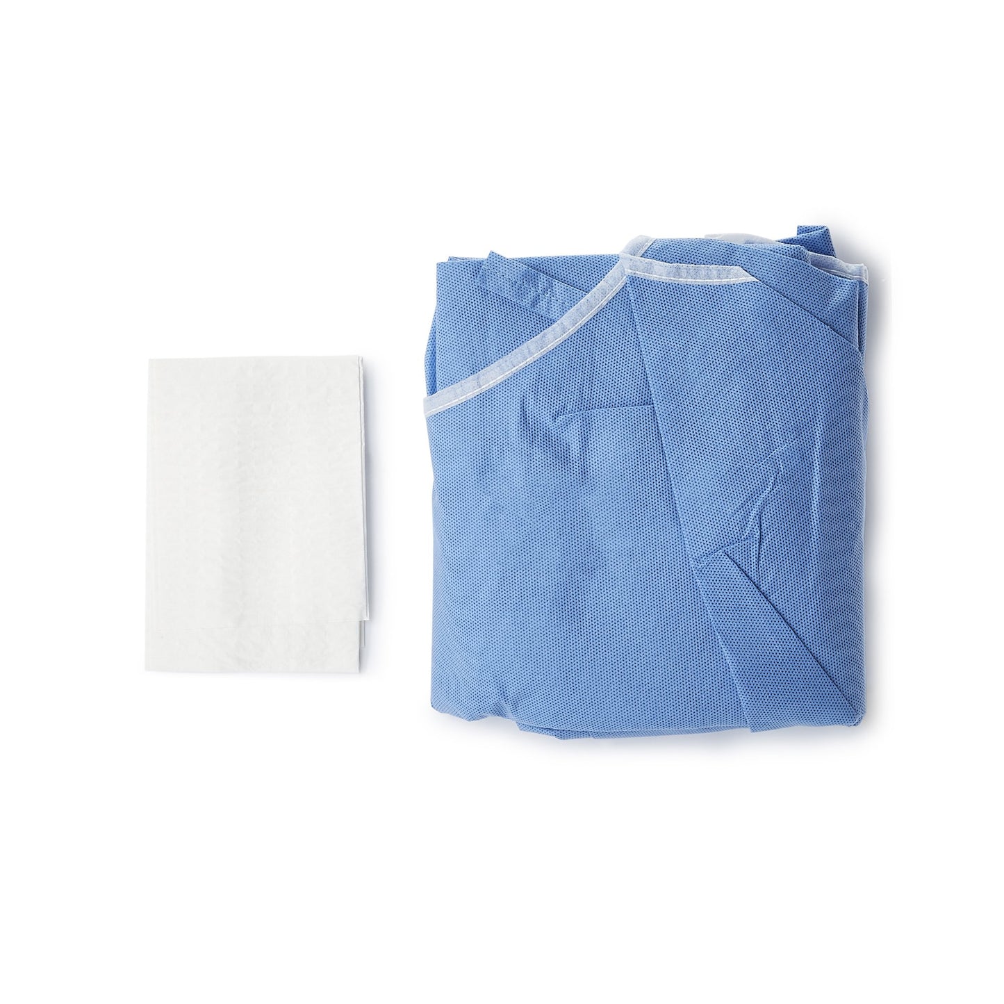 McKesson Non-Reinforced Surgical Gown with Towel Medium Blue Sterile AAMI Level 3 Disposable (1104451_CS)
