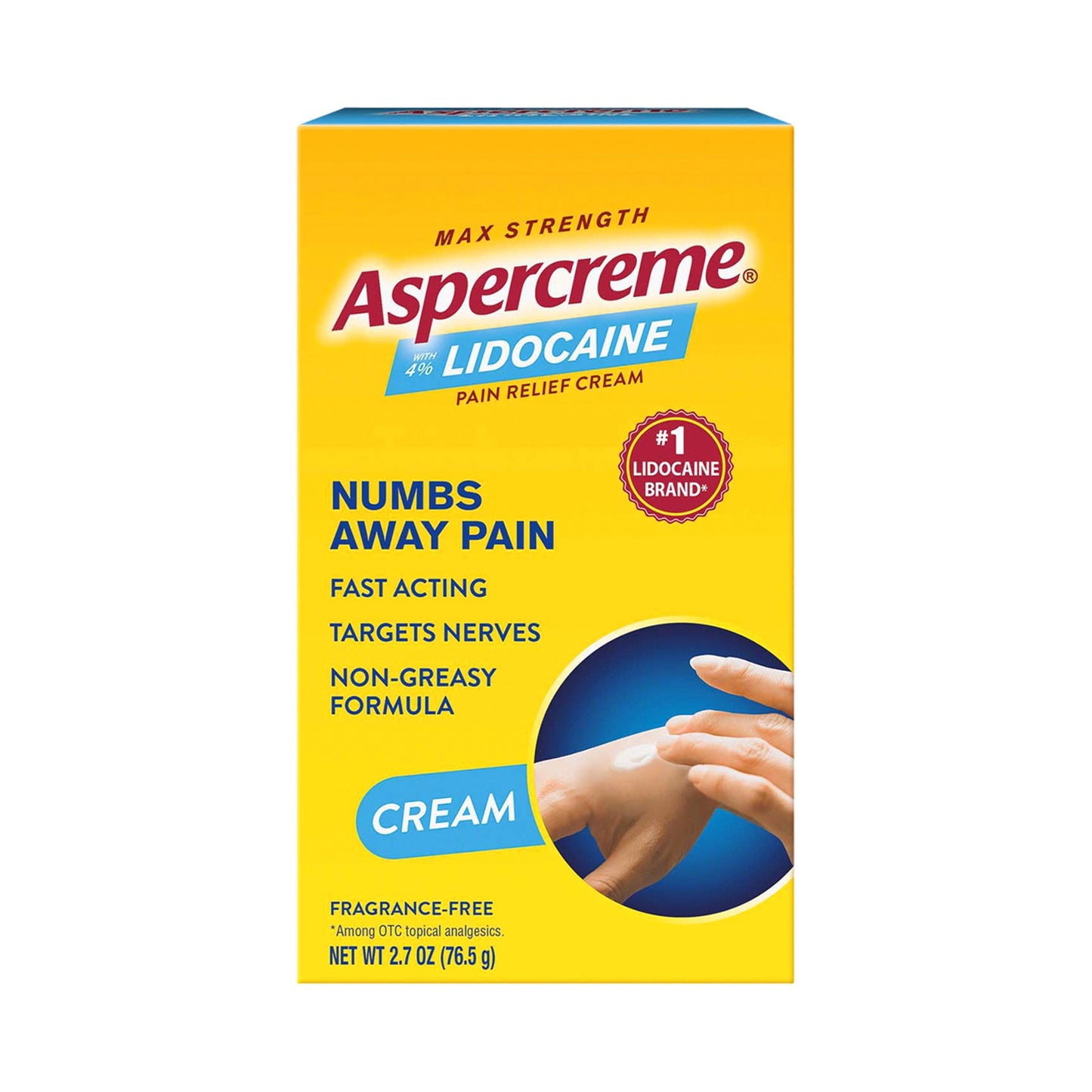 Aspercreme® Topical Pain Relief 4% Strength Lidocaine Cream 2.7 oz. (1187152_EA)