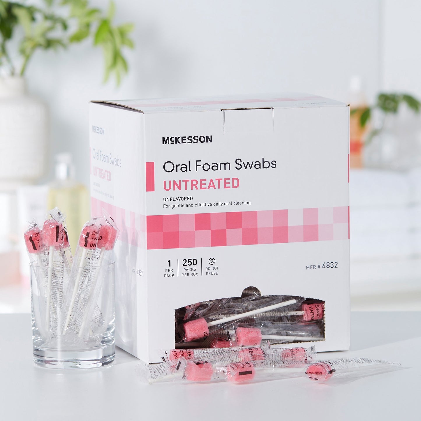 McKesson Oral Swab Untreated Foam Tip 1 per Pack (864650_CS)