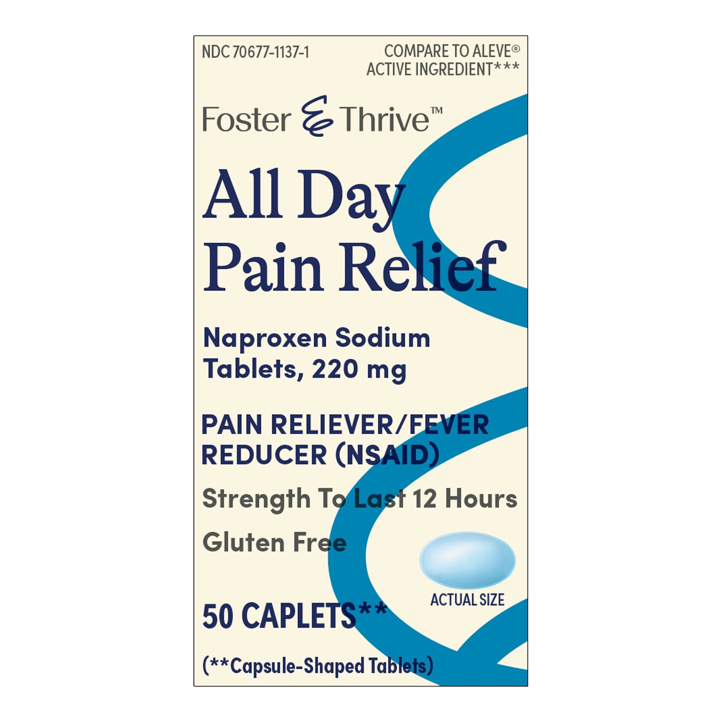 Foster & Thrive™ Pain Relief 220 mg Strength Naproxen Sodium Tablet 50 per Bottle (1238999_BT)