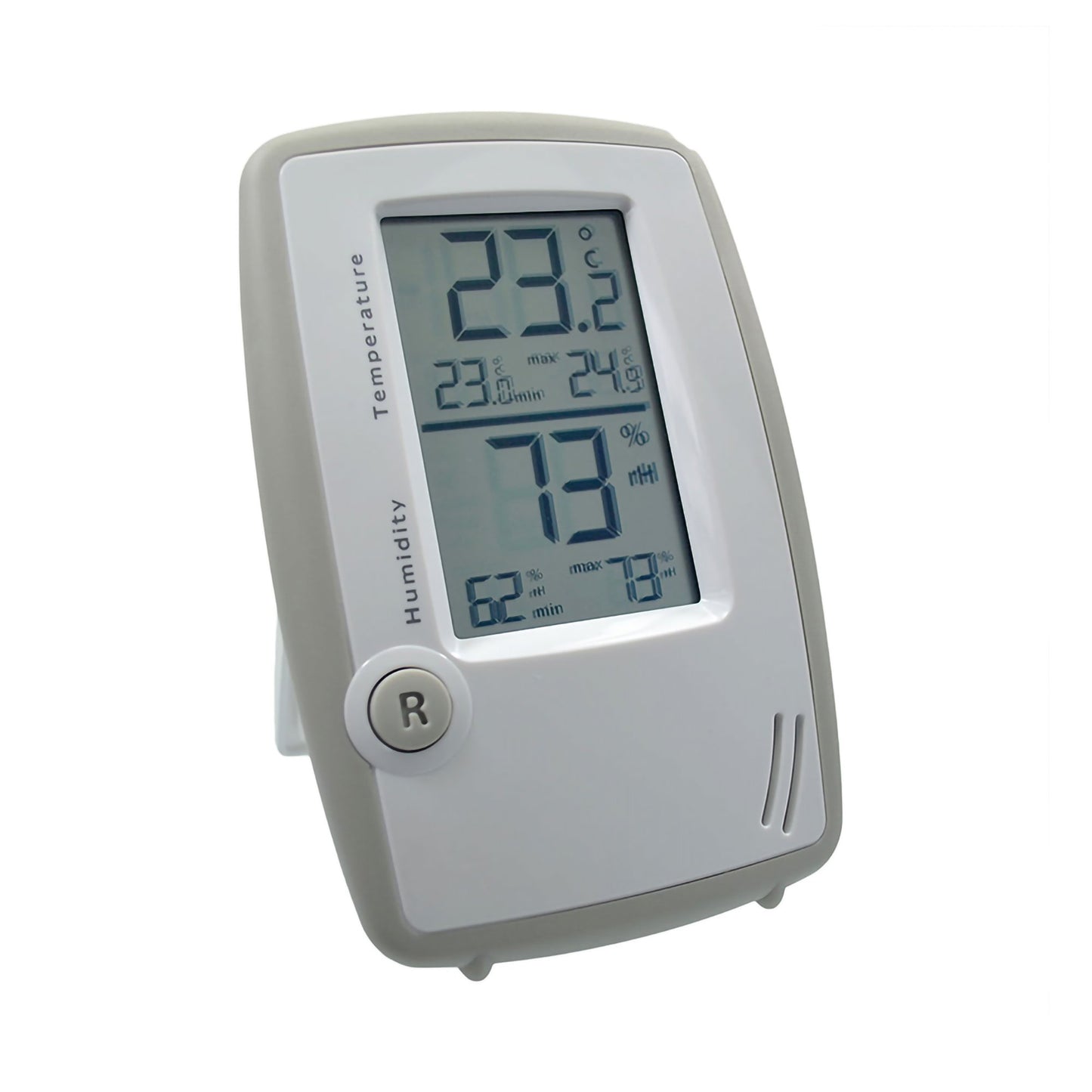 PANTek Technologies LLC Digital Thermometer / Hygrometer Fahrenheit / Celsius 14° to 158° F (-10° to 70° C) Internal Sensor Flip-out Stand / Hanging Battery Operated (982838_EA)