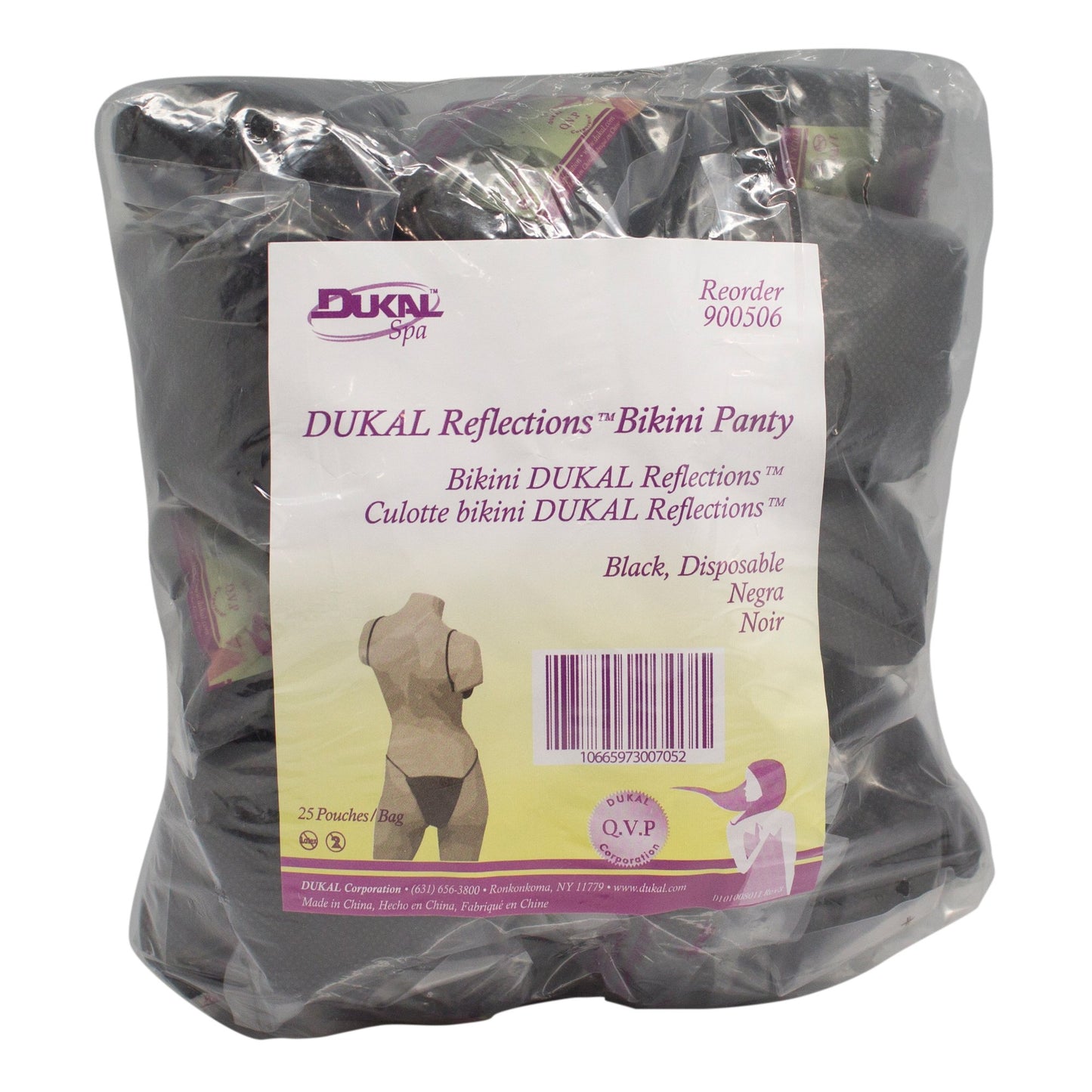 Dukal Reflections™ Bikini Panty Black Disposable (1052943_BX)