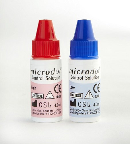 Microdot® Blood Glucose Control Solution 4 mL Low / High Level (788082_BX)