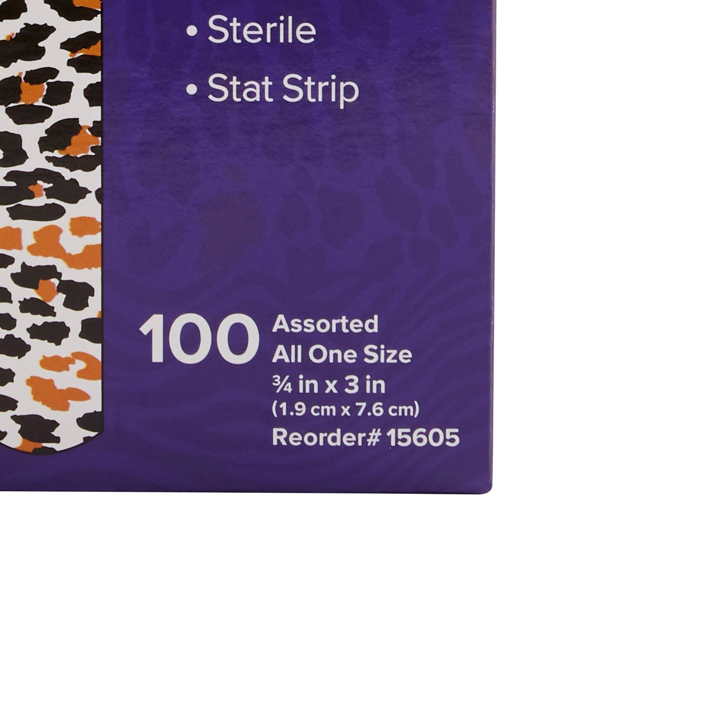 American® White Cross Stat Strip® Adhesive Strip 3/4 X 3 Inch Plastic Rectangle Kid Design (Designer Safari) Sterile (875162_CS)