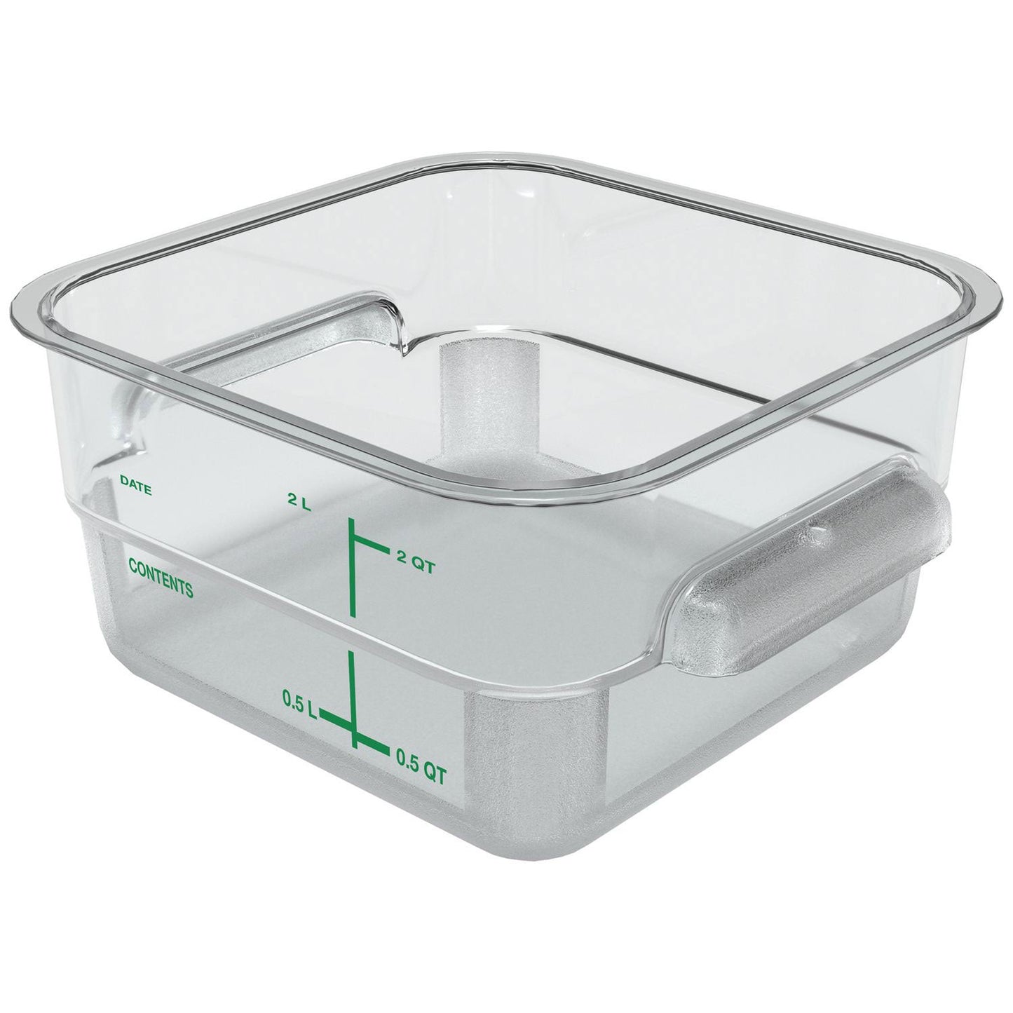 Carlisle Squares Polycarbonate Food Storage Container, 2 qt, 7.13 x 7.13 x 3.8, Clear, Plastic (CFS1195007)