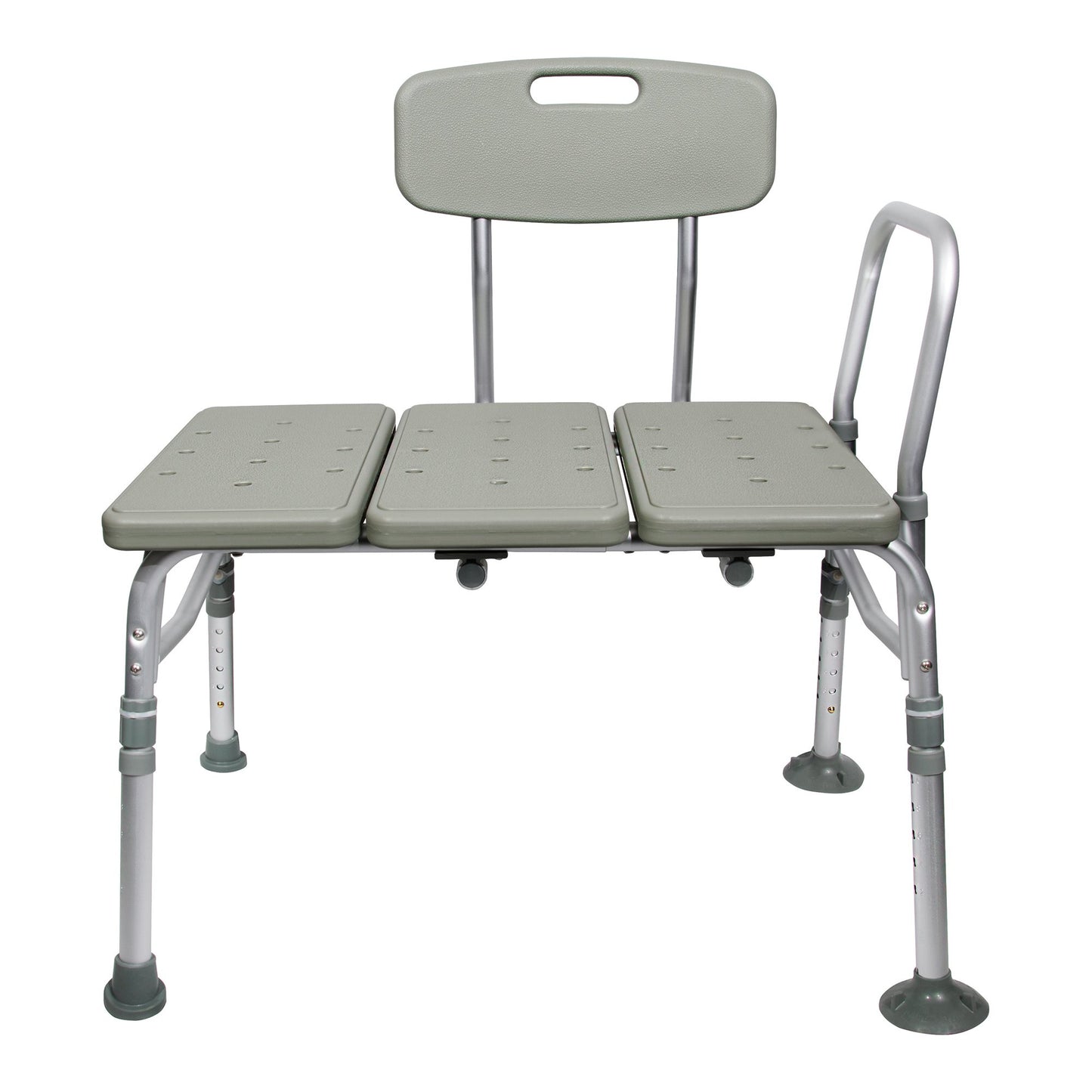 McKesson Knocked Down Bath Transfer Bench Removable Arm Rail 17-1/2 to 22-1/2 Inch Seat Height 400 lbs. Weight Capacity (1128904_EA)