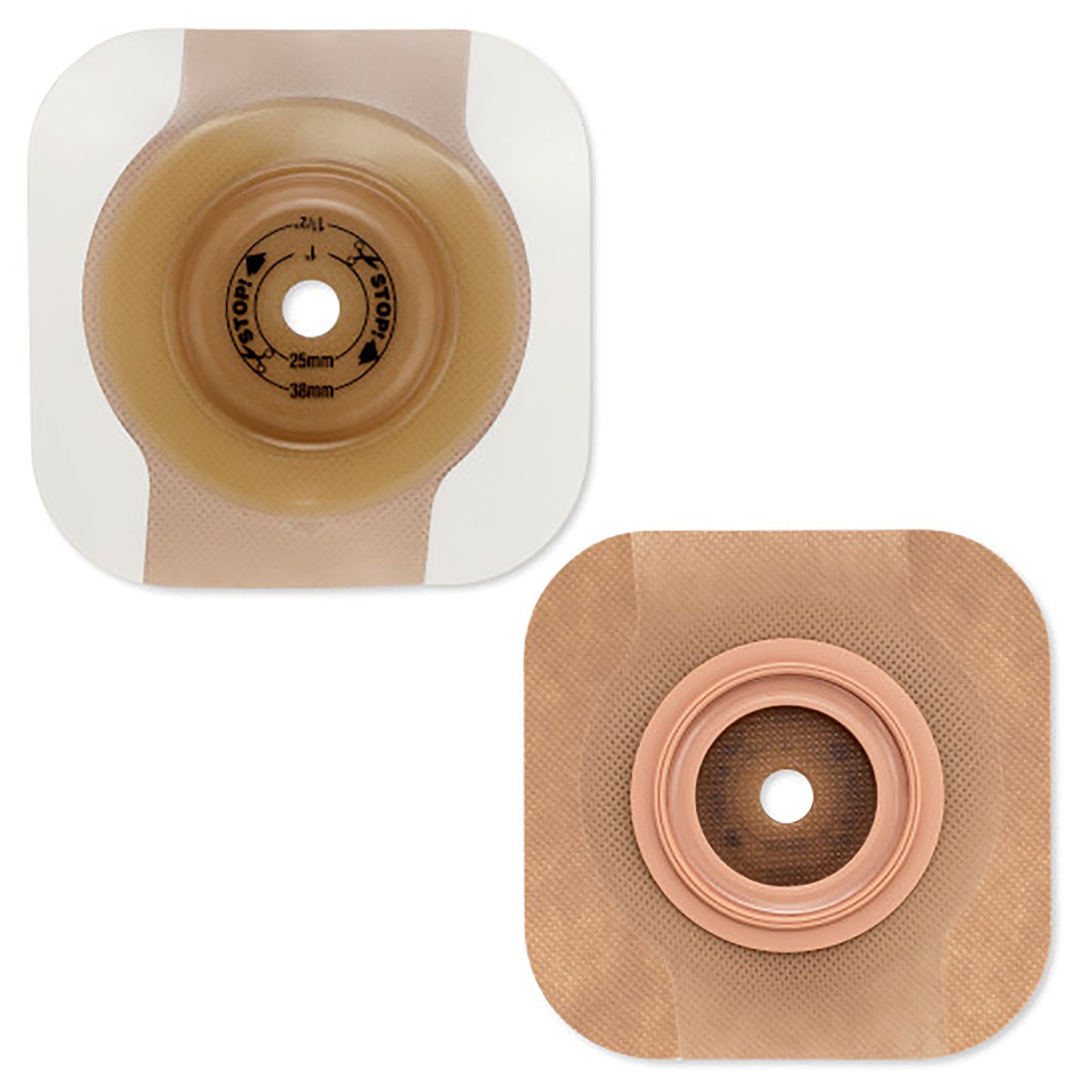 New Image™ CeraPlus™ Ostomy Barrier Trim to Fit, Extended Wear Adhesive Tape Borders 57 mm Flange Red Code System Up to 1-1/2 Inch Opening (970806_BX)
