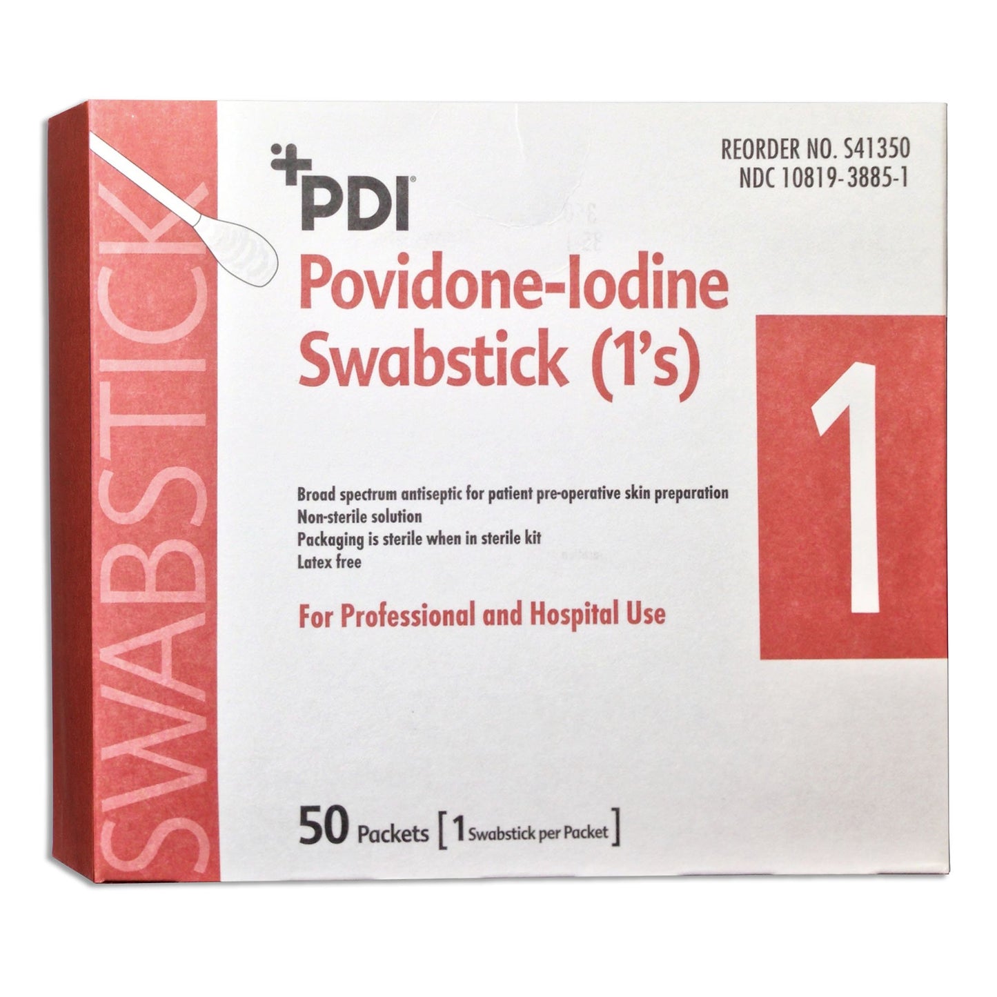 PDI® Impregnated Swabstick 10% Strength Povidone-Iodine Individual Packet NonSterile (188681_BX)