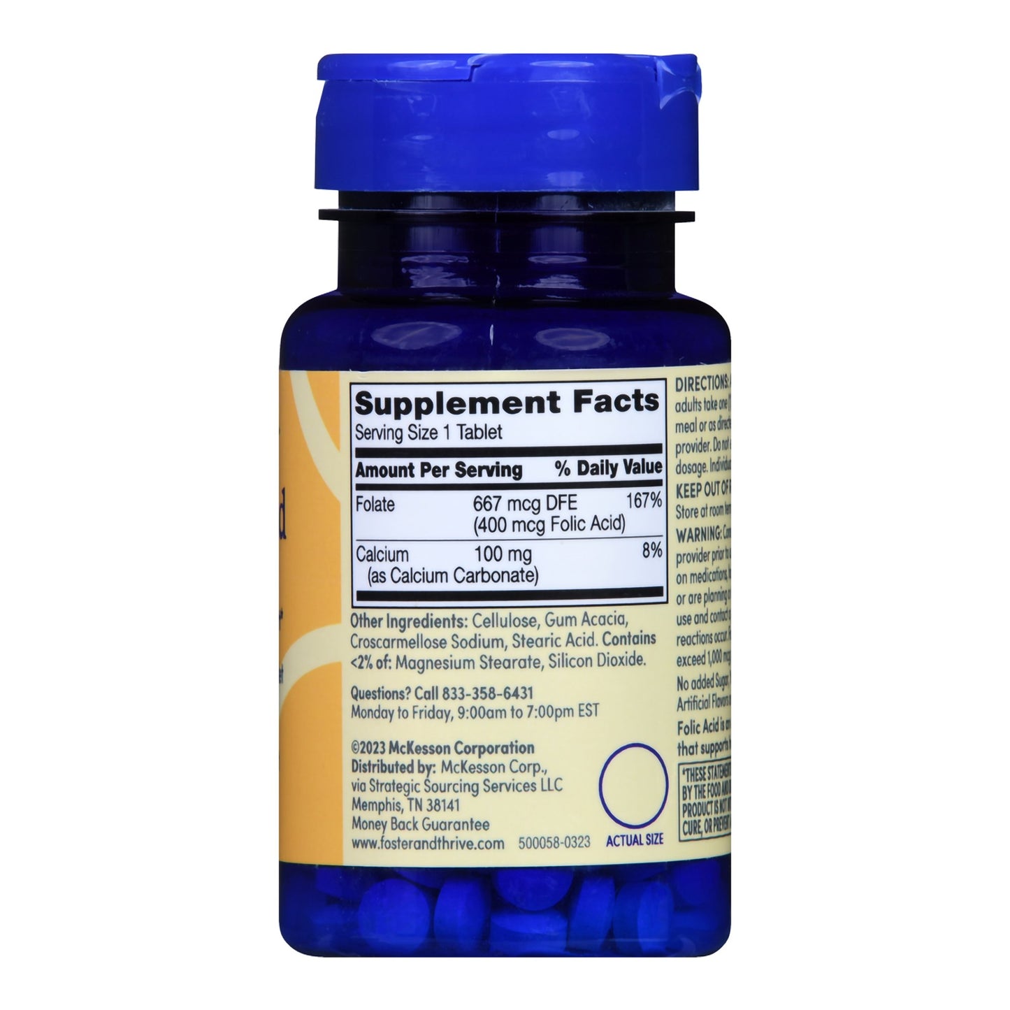 Foster & Thrive™ Vitamin Supplement Folic Acid 400 mcg Strength Tablet 250 per Bottle (1238896_BT)